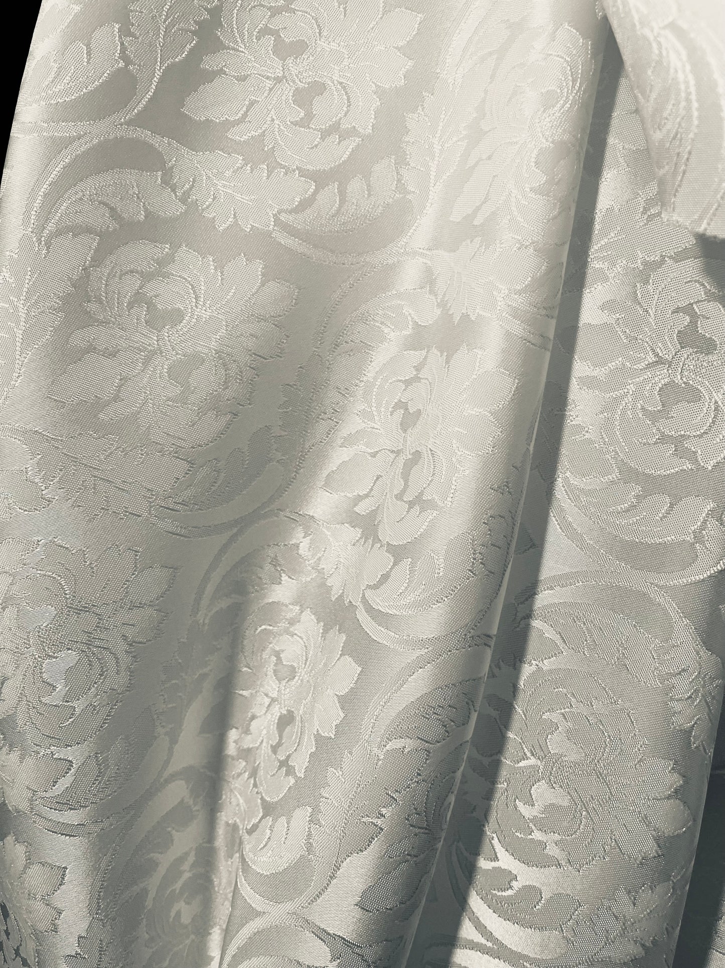 White on white Elegant designer mikado Floral Brocade great for dress jacket pants skirt and much more made in Italy