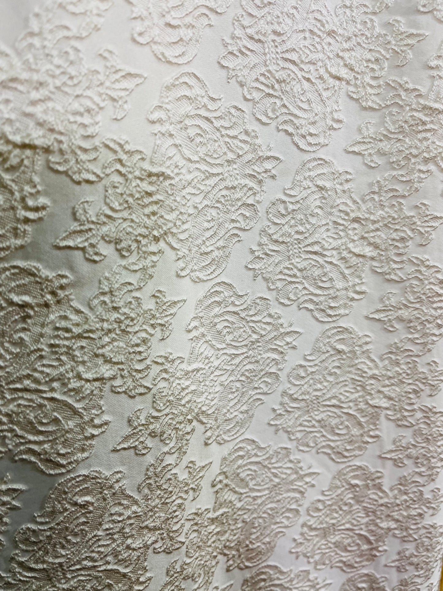 Luxury designer mikado brocade cream with champagne design made in Italy