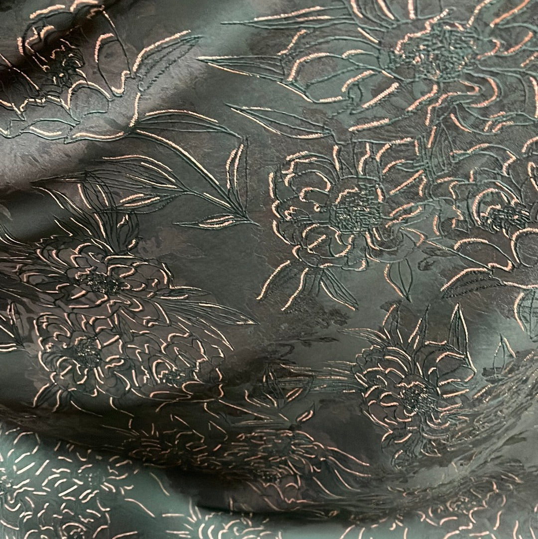 Designer metallic brocade mikado made in Italy