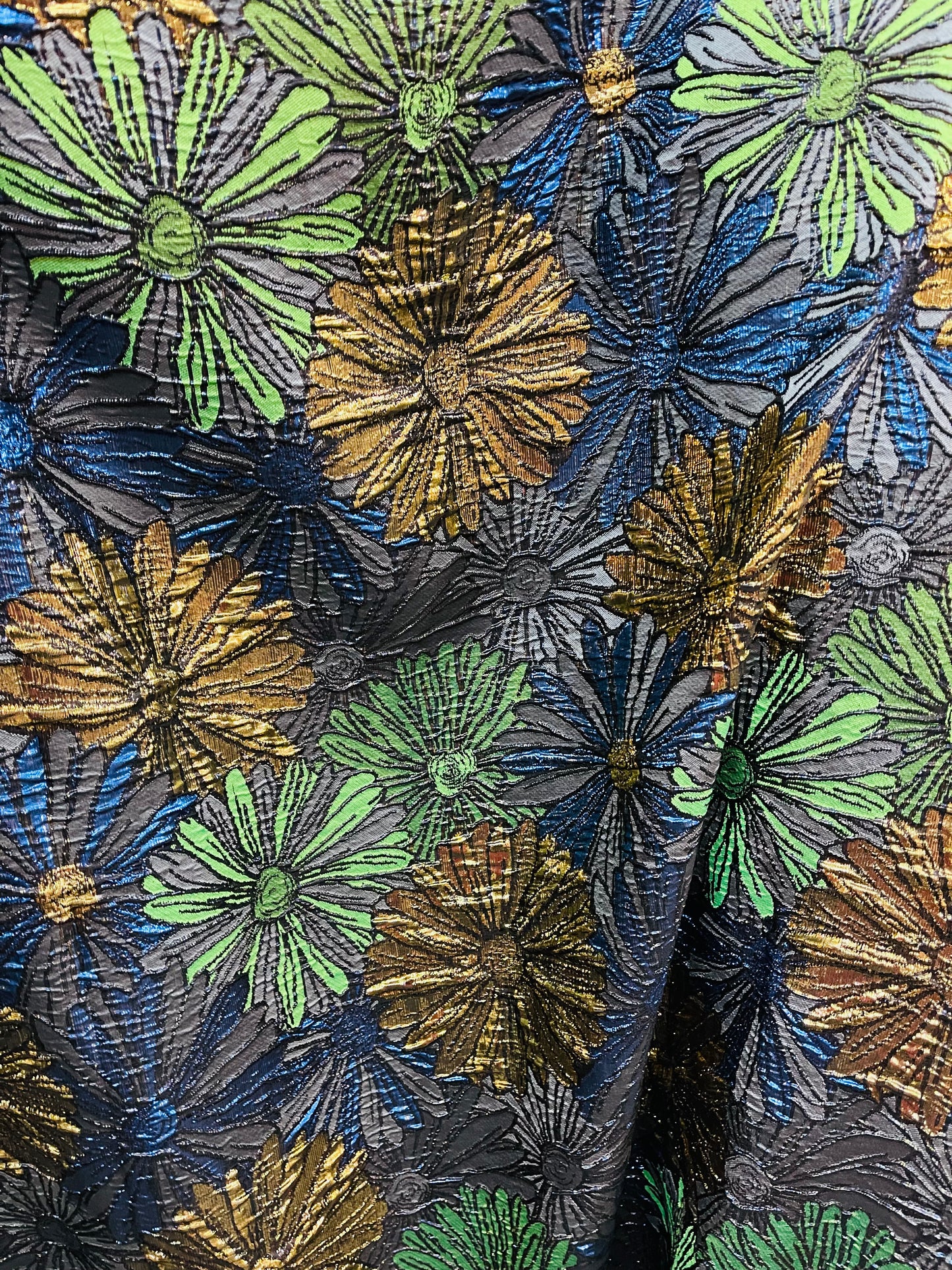 Metallic sunflower Elegant designer mikado Floral Brocade great for dress jacket pants skirt and much more made in Italy