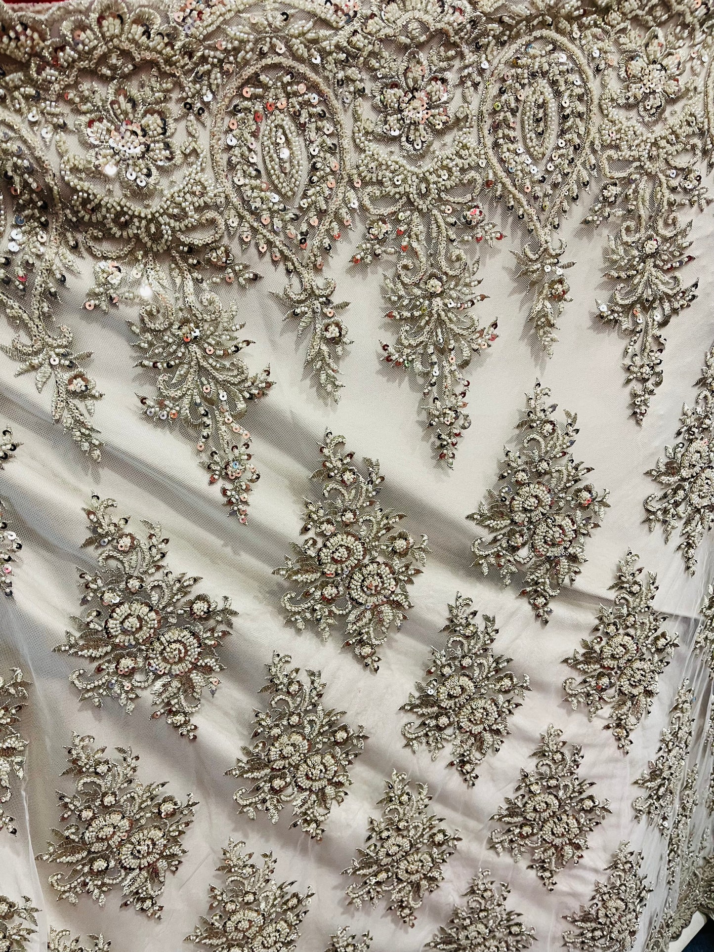 Designer beaded lace made in France