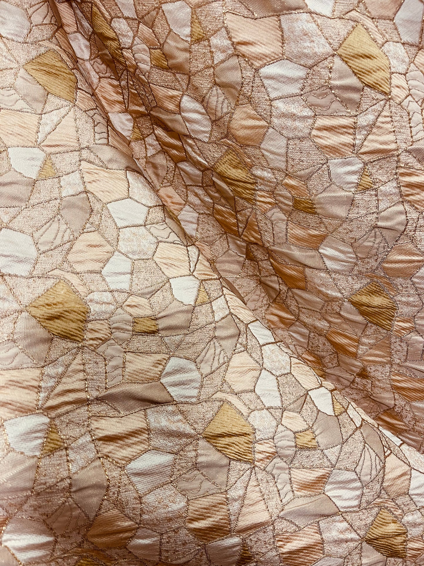 champagne Elegant designer abstract Brocade great for dress jacket pants skirt and much more made in Italy