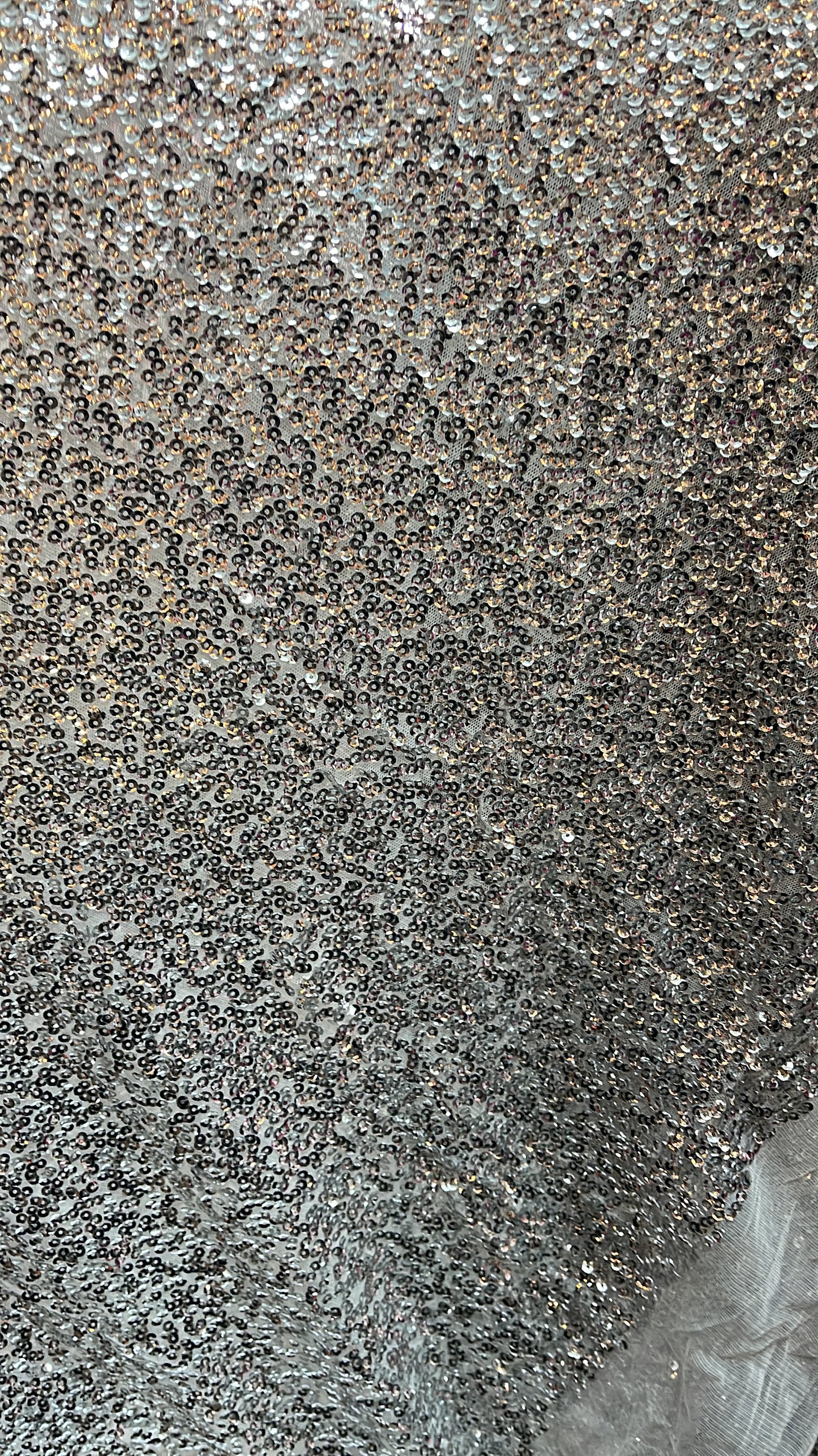Silver all over sequins great fabric for dress jacket pants shirt and much more