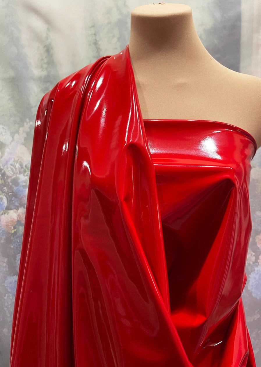 Red shinny 4way stretch vinyl made in Italy