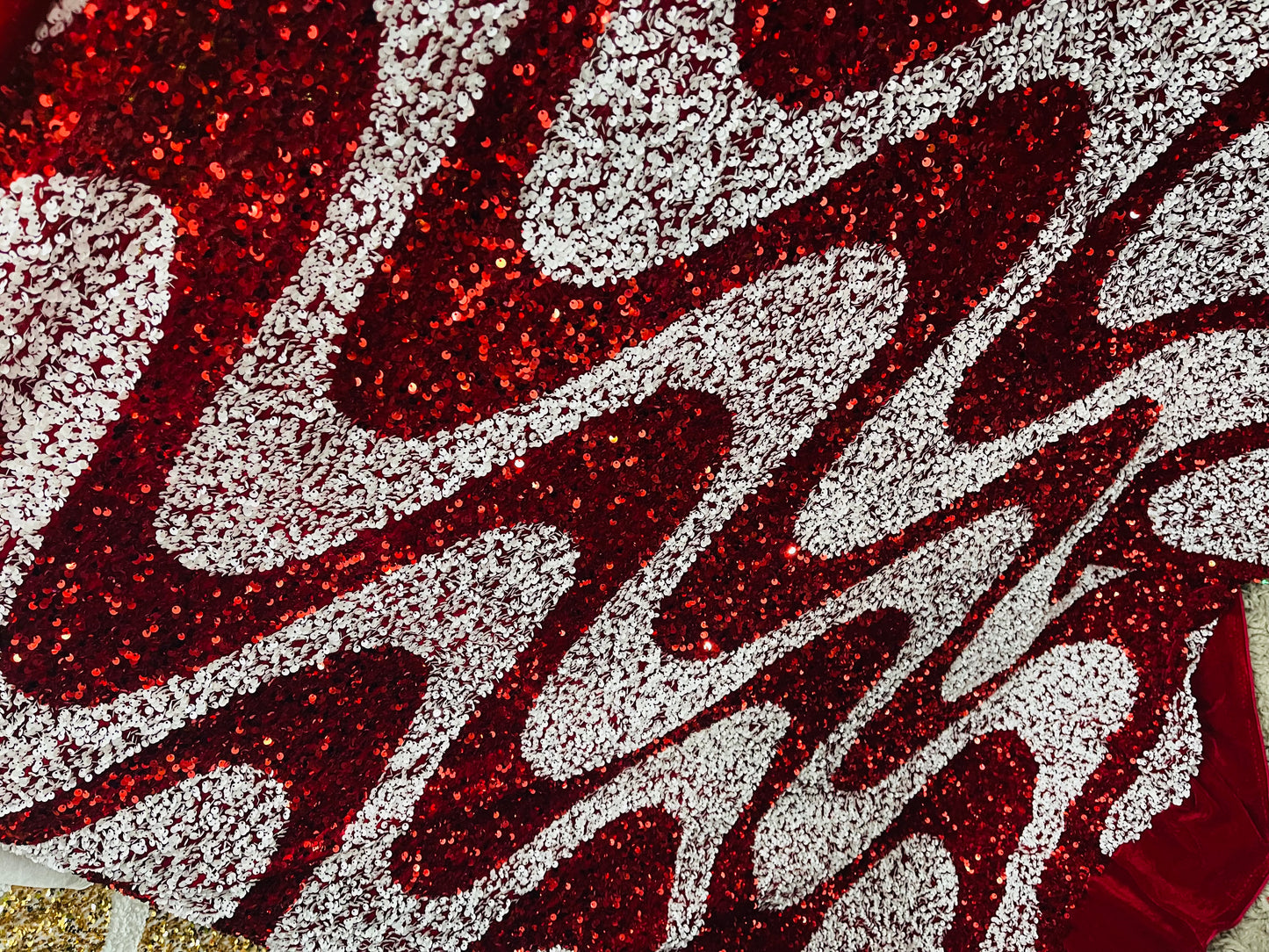 Designer swirly’s 4way stretch velvet sequins great fabric for dress jacket skirt and much more
