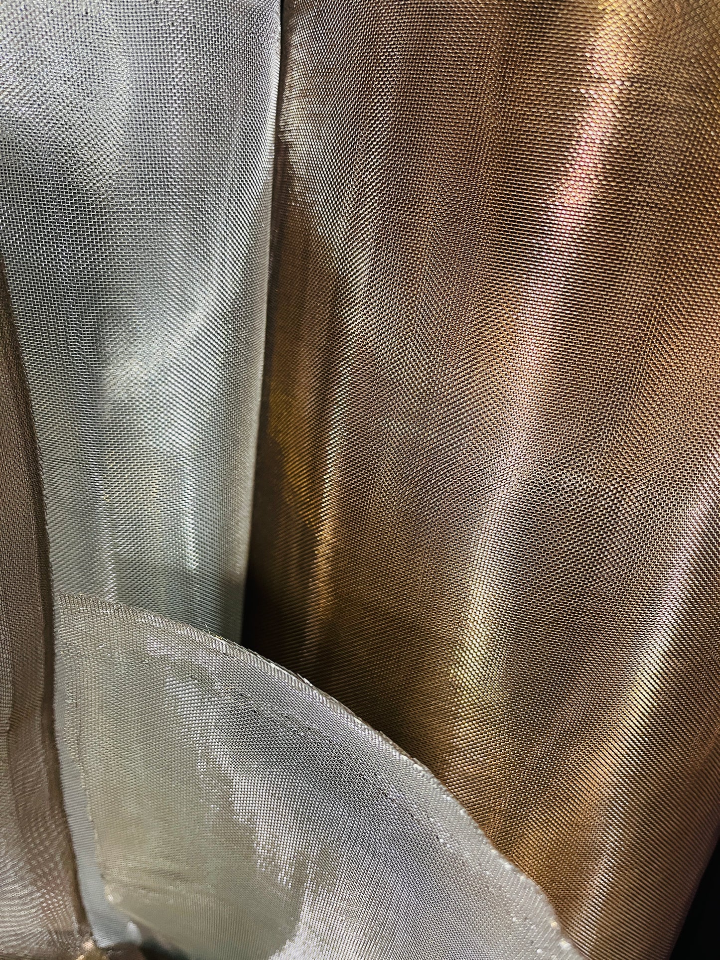 Designer metallic dabble face Horse hair organdy made in Italy
