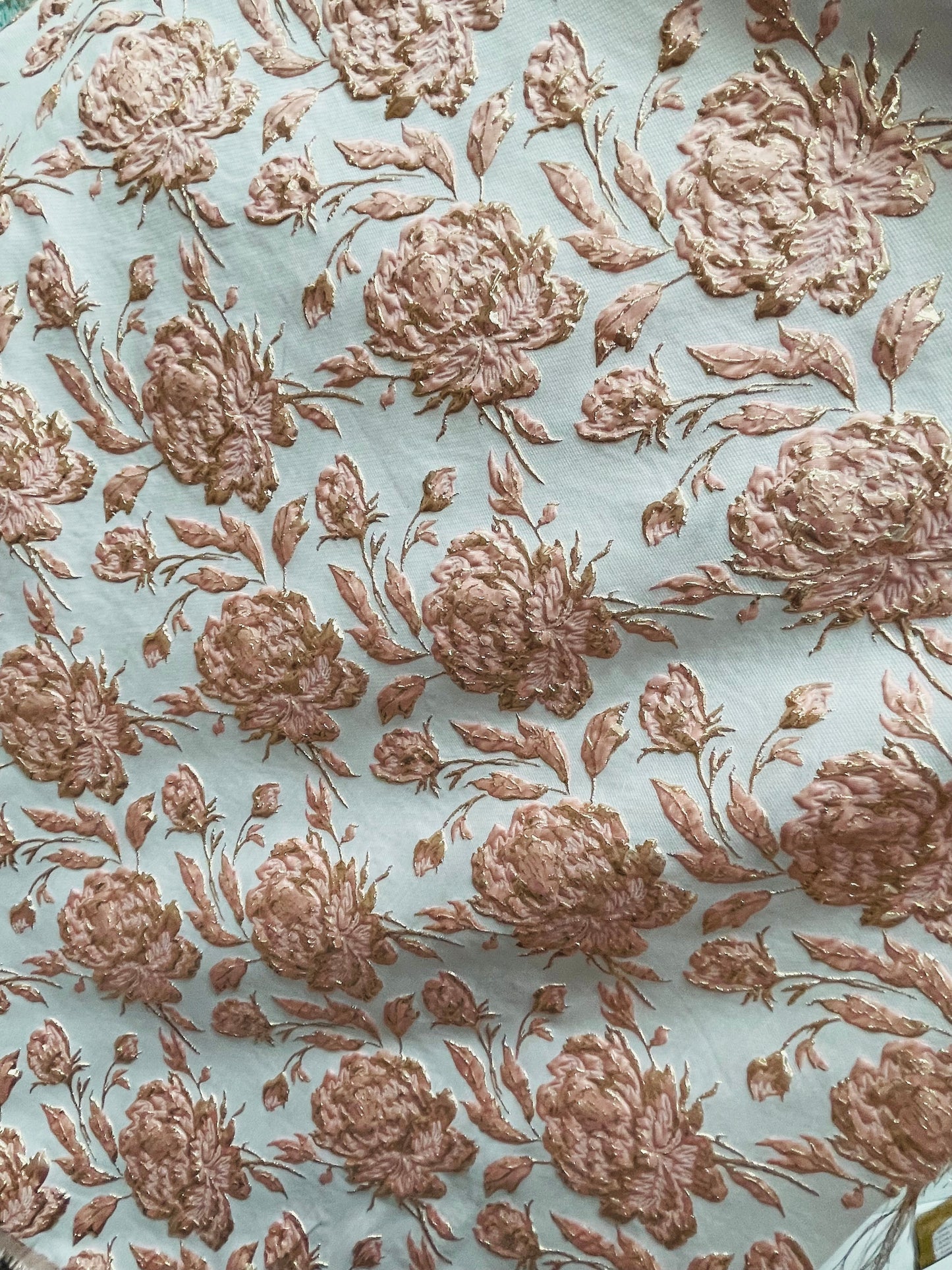 Designer metallic brocade mikado made in Italy