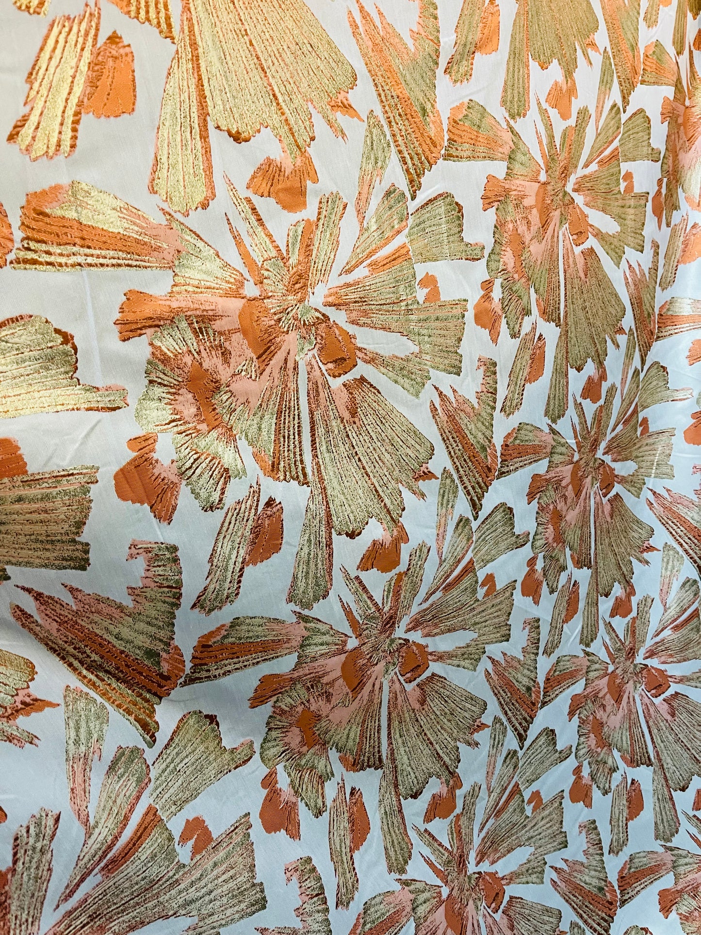 120 inch Designer fan style mikado Floral Brocade great for dress jacket pants skirt upholstery and much more made in Italy