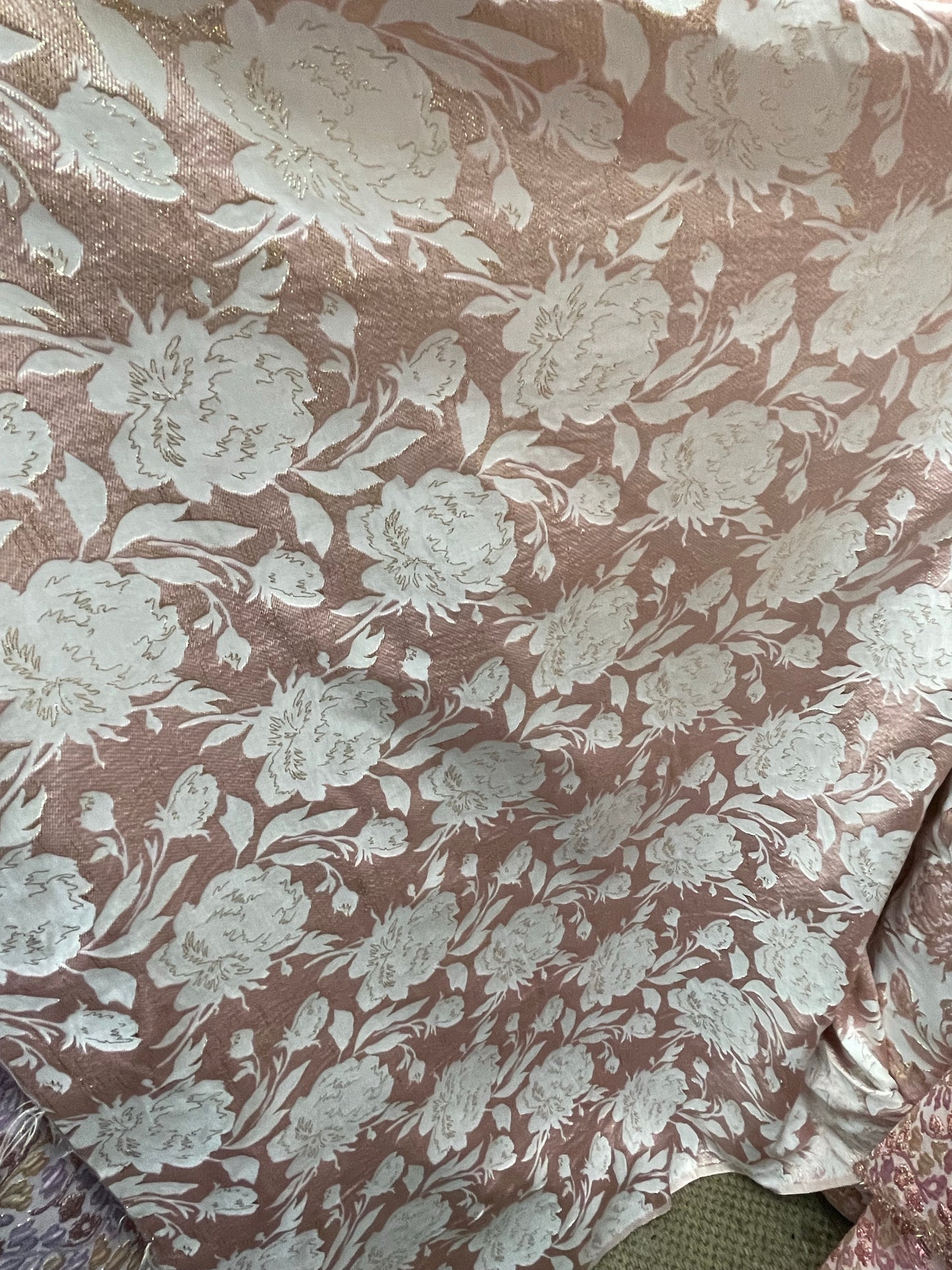 Designer metallic brocade mikado made in Italy
