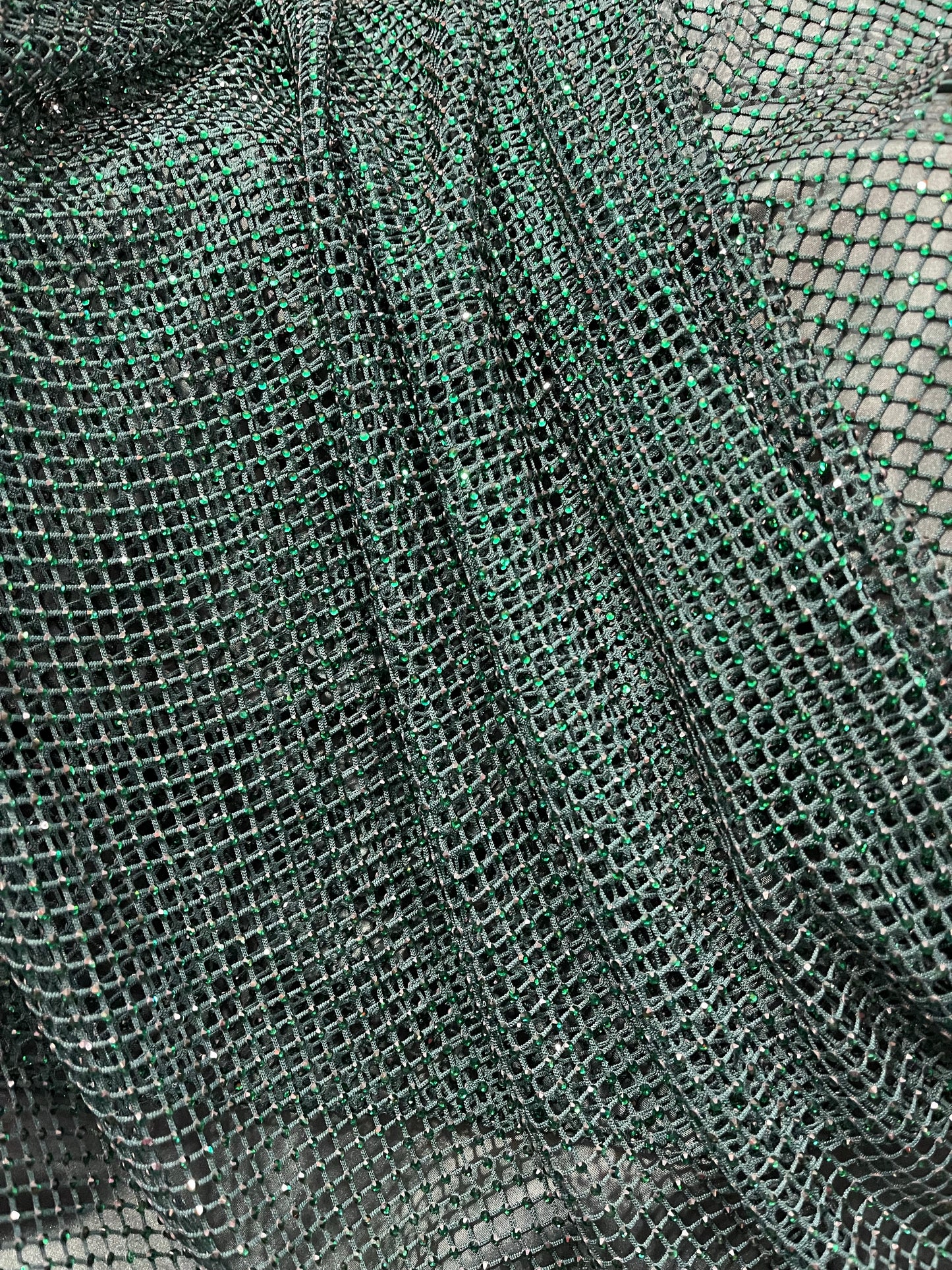 Hunter green Swarovski stone lace great for dress jacket pants and much more