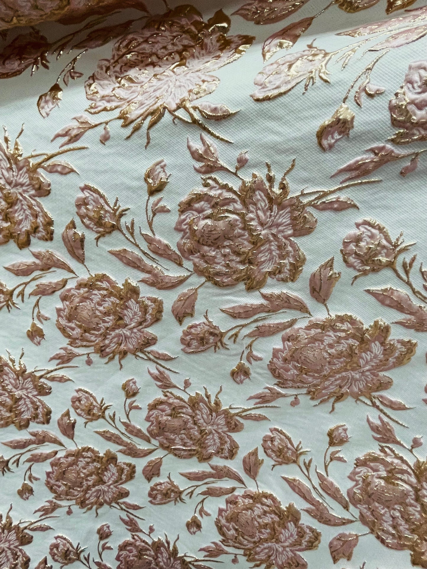 Designer metallic brocade mikado made in Italy