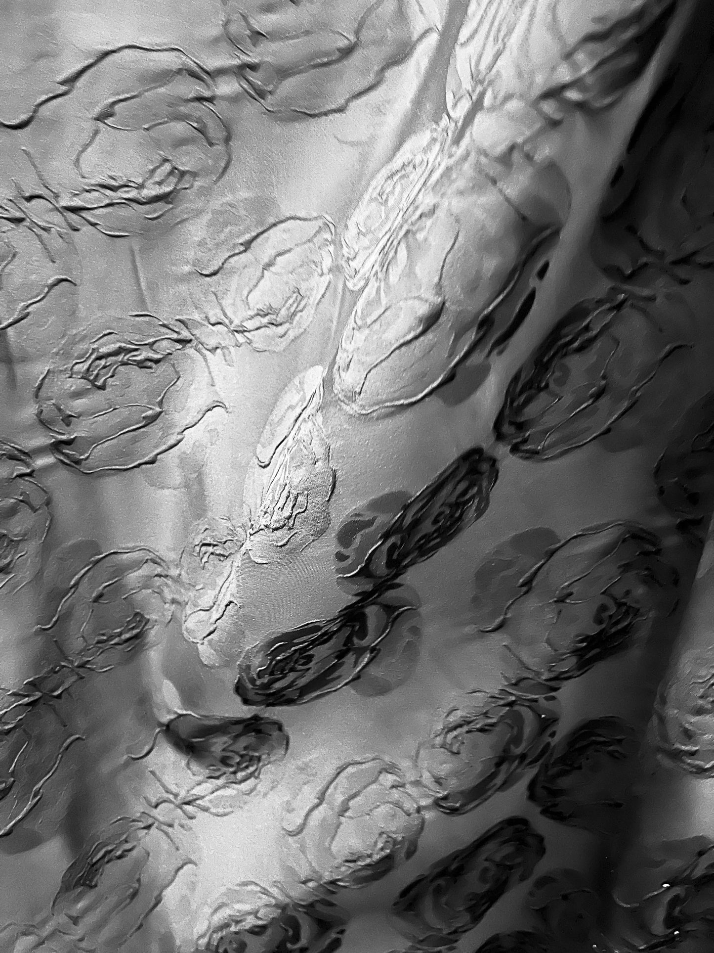 Black on black Elegant designer mikado Floral Brocade great for dress jacket pants skirt and much more made in Italy