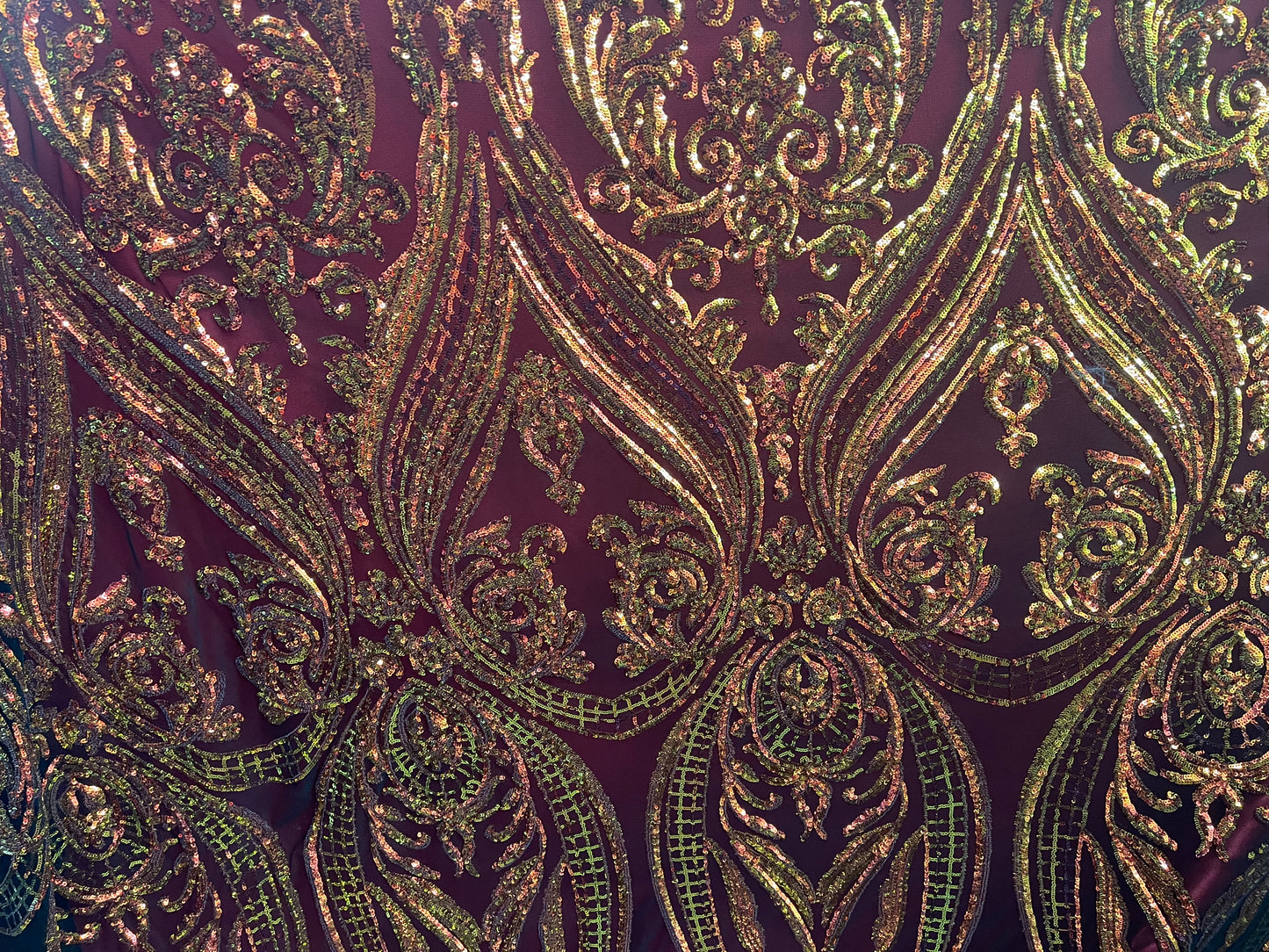 Designer 4way stretch sequins lace