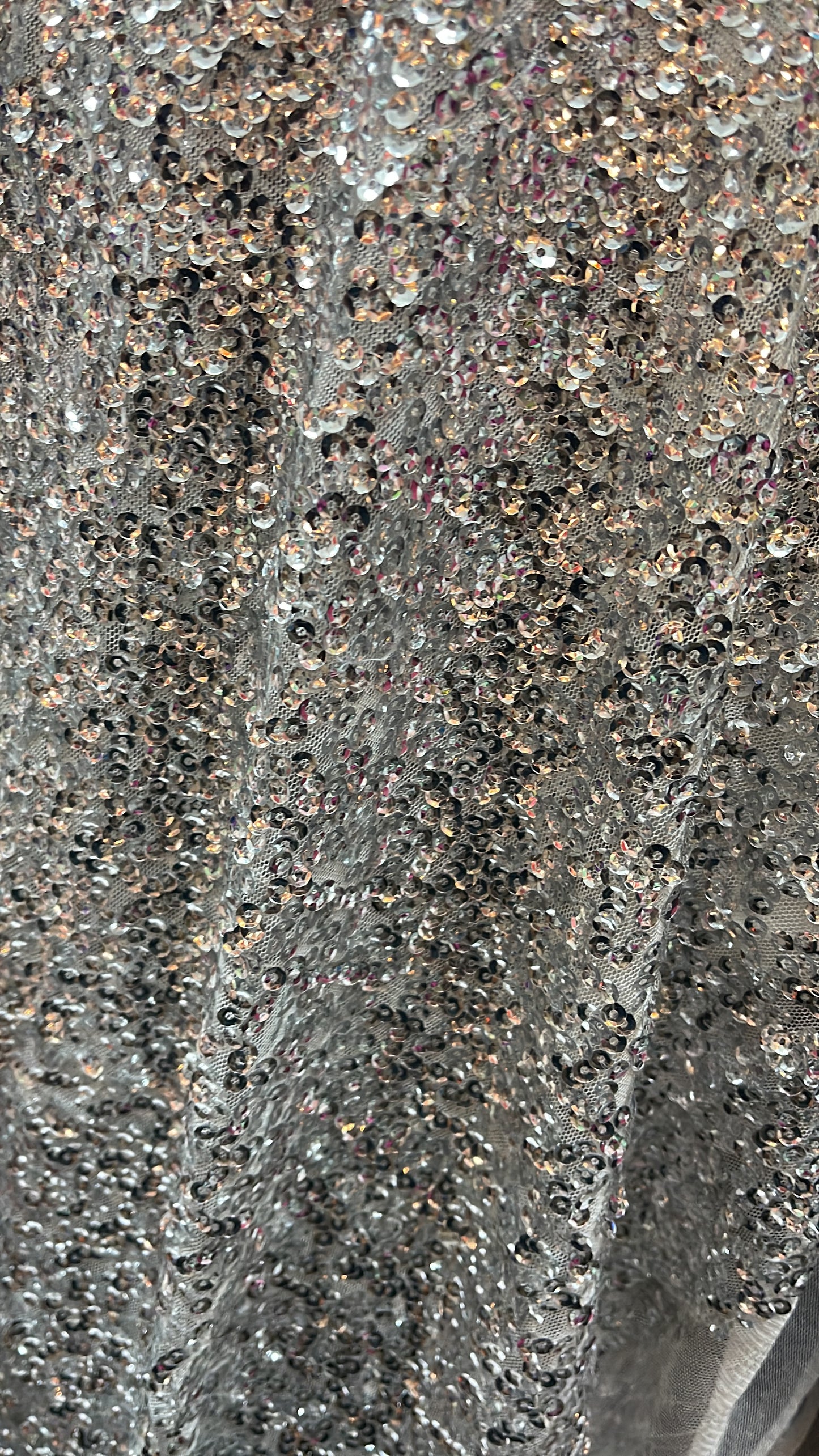 Silver all over sequins great fabric for dress jacket pants shirt and much more