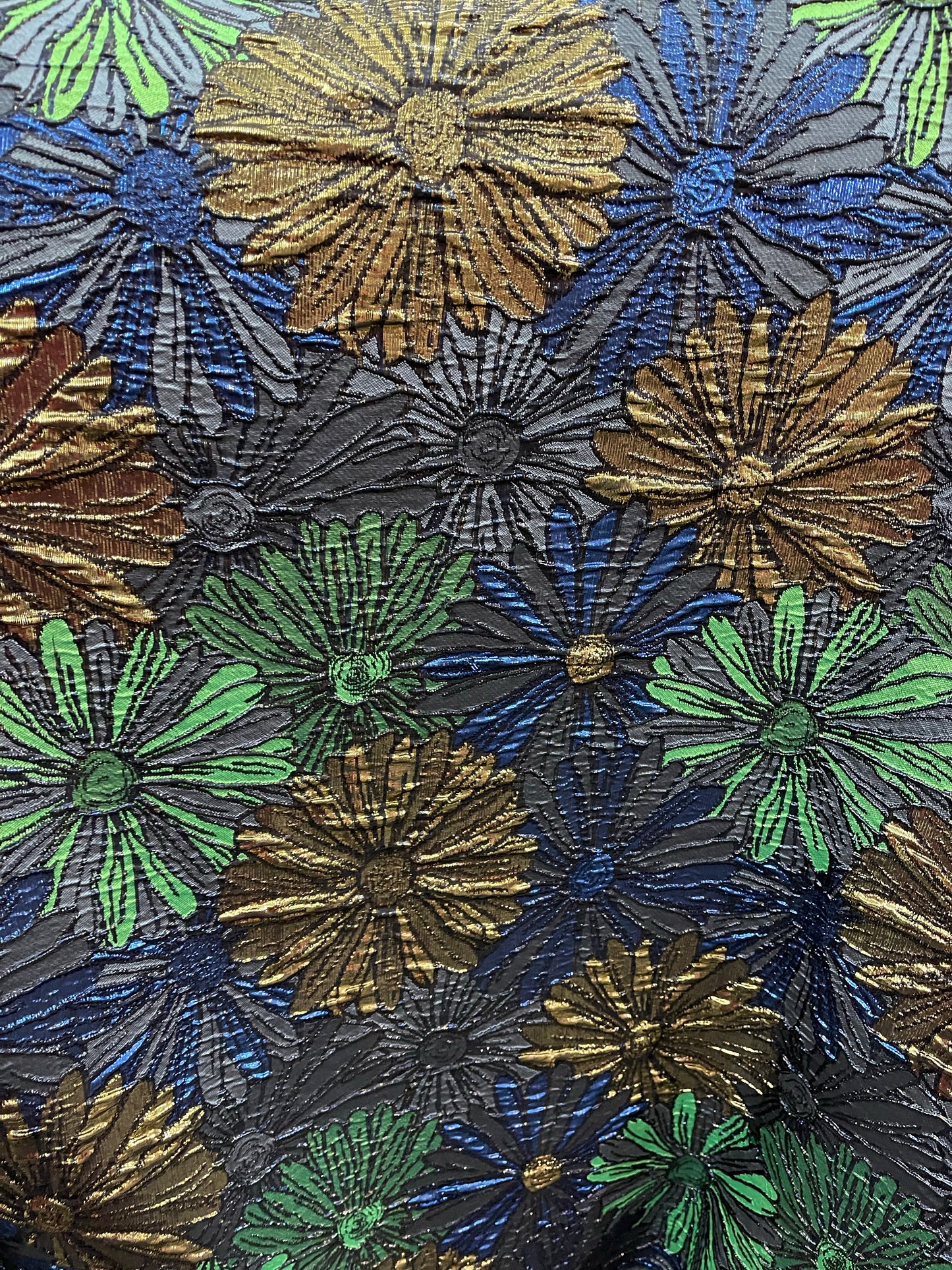 Metallic sunflower Elegant designer mikado Floral Brocade great for dress jacket pants skirt and much more made in Italy