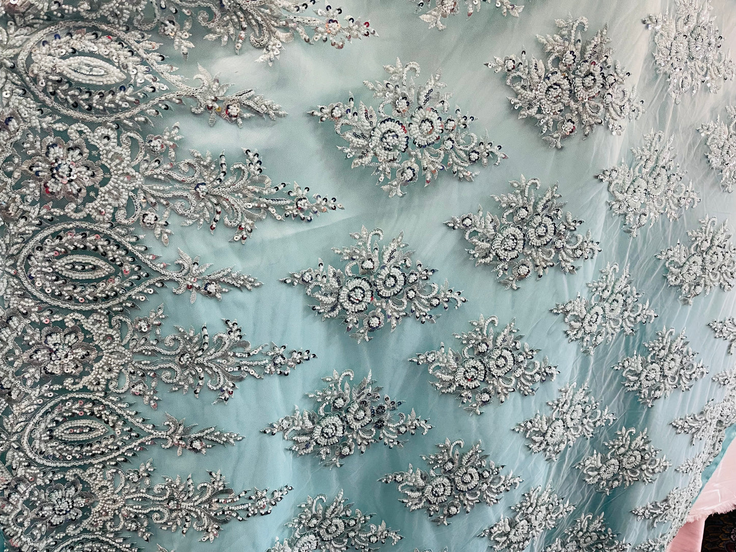 Designer beaded lace made in France