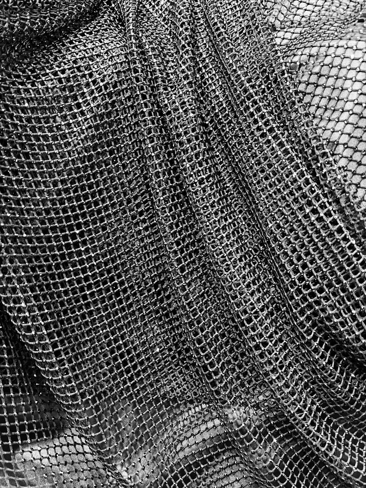 Black Swarovski stone lace great for dress jacket pants and much more