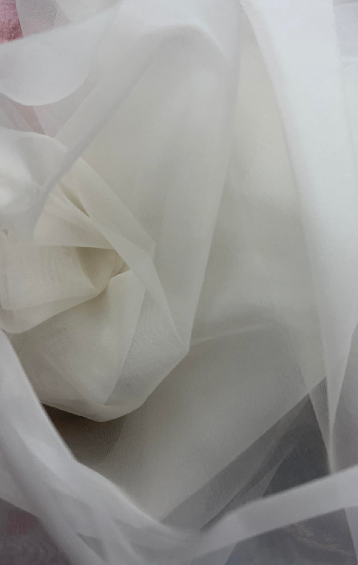 Designer white poly Gazar organdy made in Italy