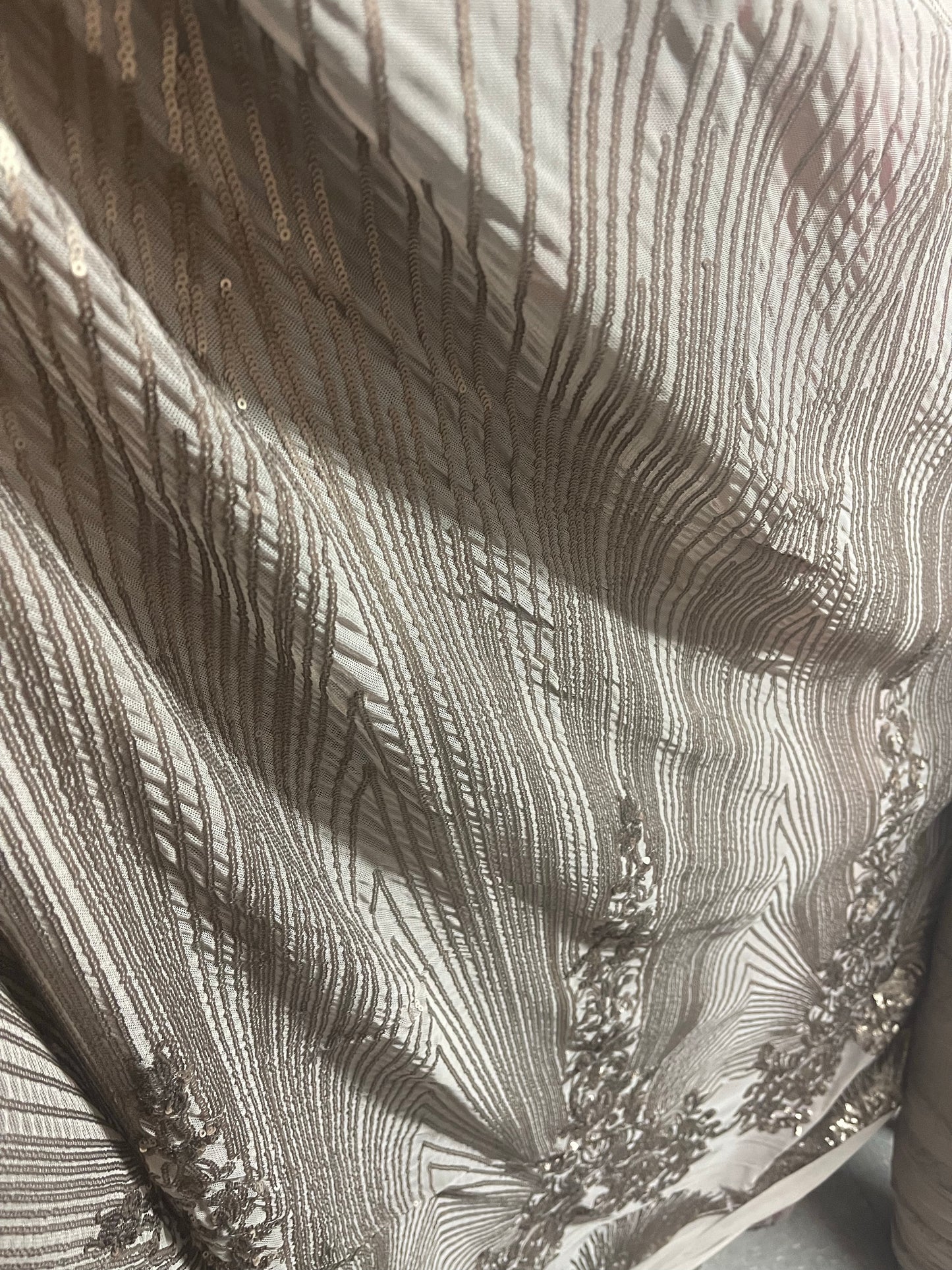 Champagne nude 4 WAY LACE sequence lace for prom