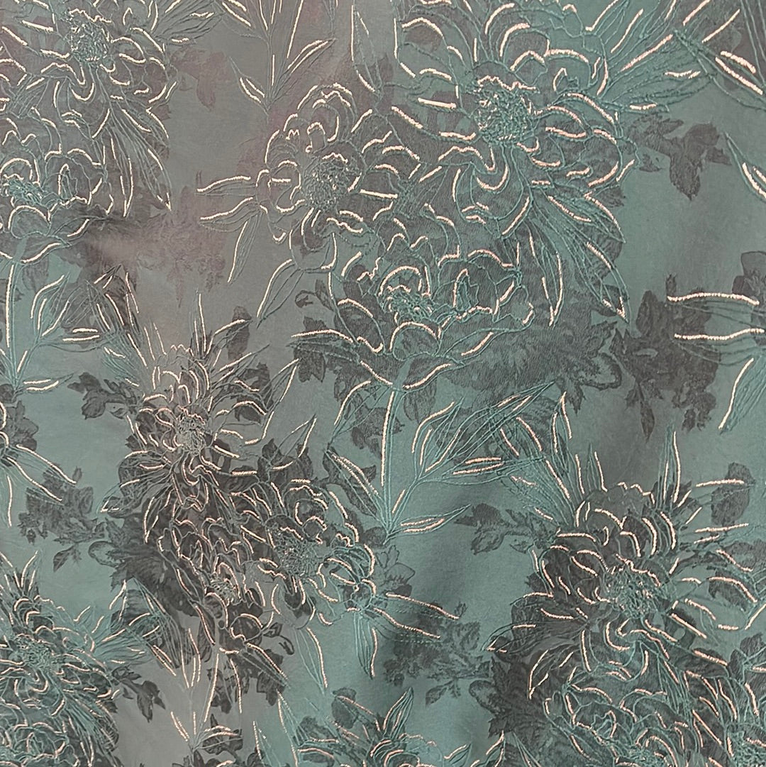 Designer metallic brocade mikado made in Italy