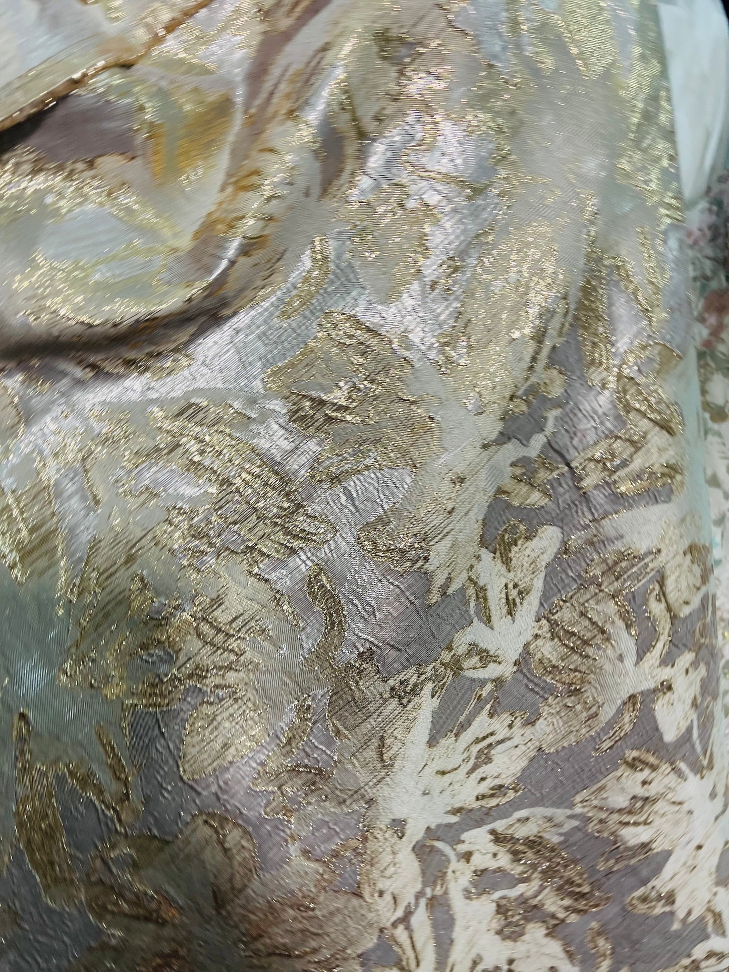 Designer metallic brocade mikado made in Italy