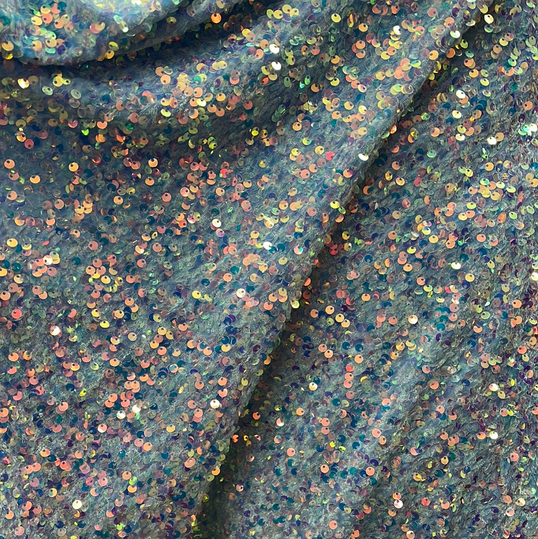 Designer 4way stretch velvet sequins lace