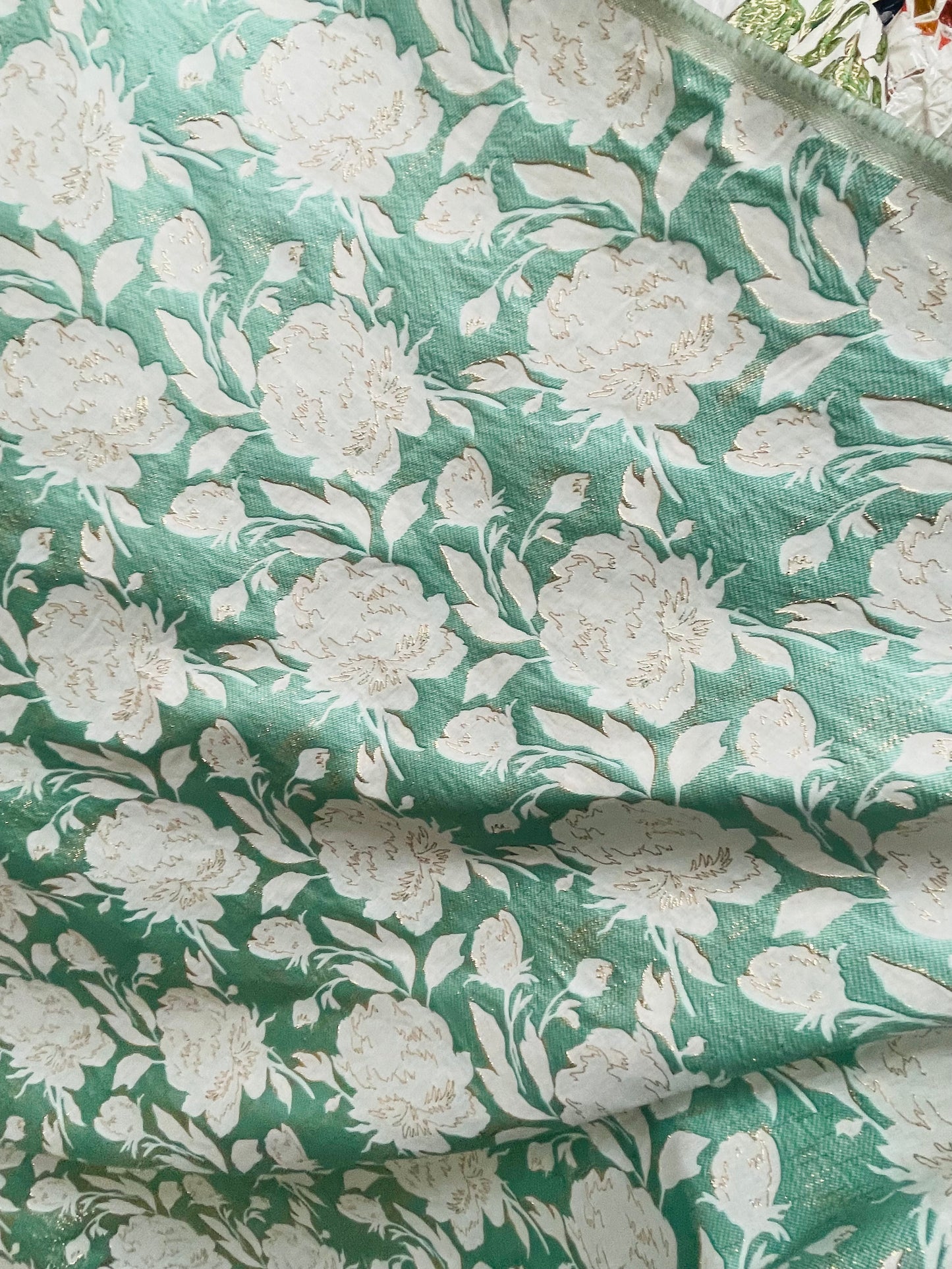 Designer metallic brocade mikado made in Italy
