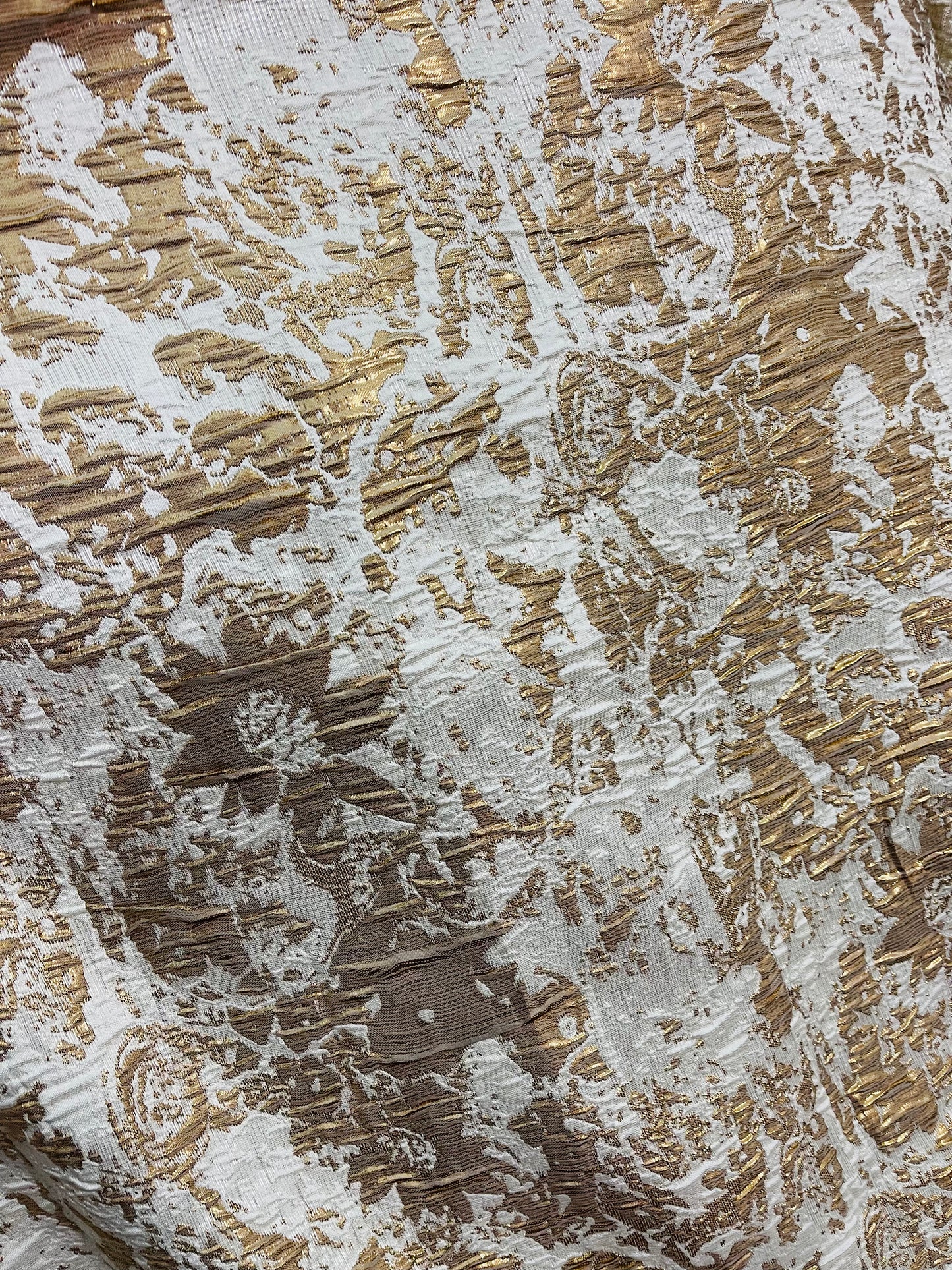 Luxury mulberry champagne with gold designer mikado brocade made in Italy