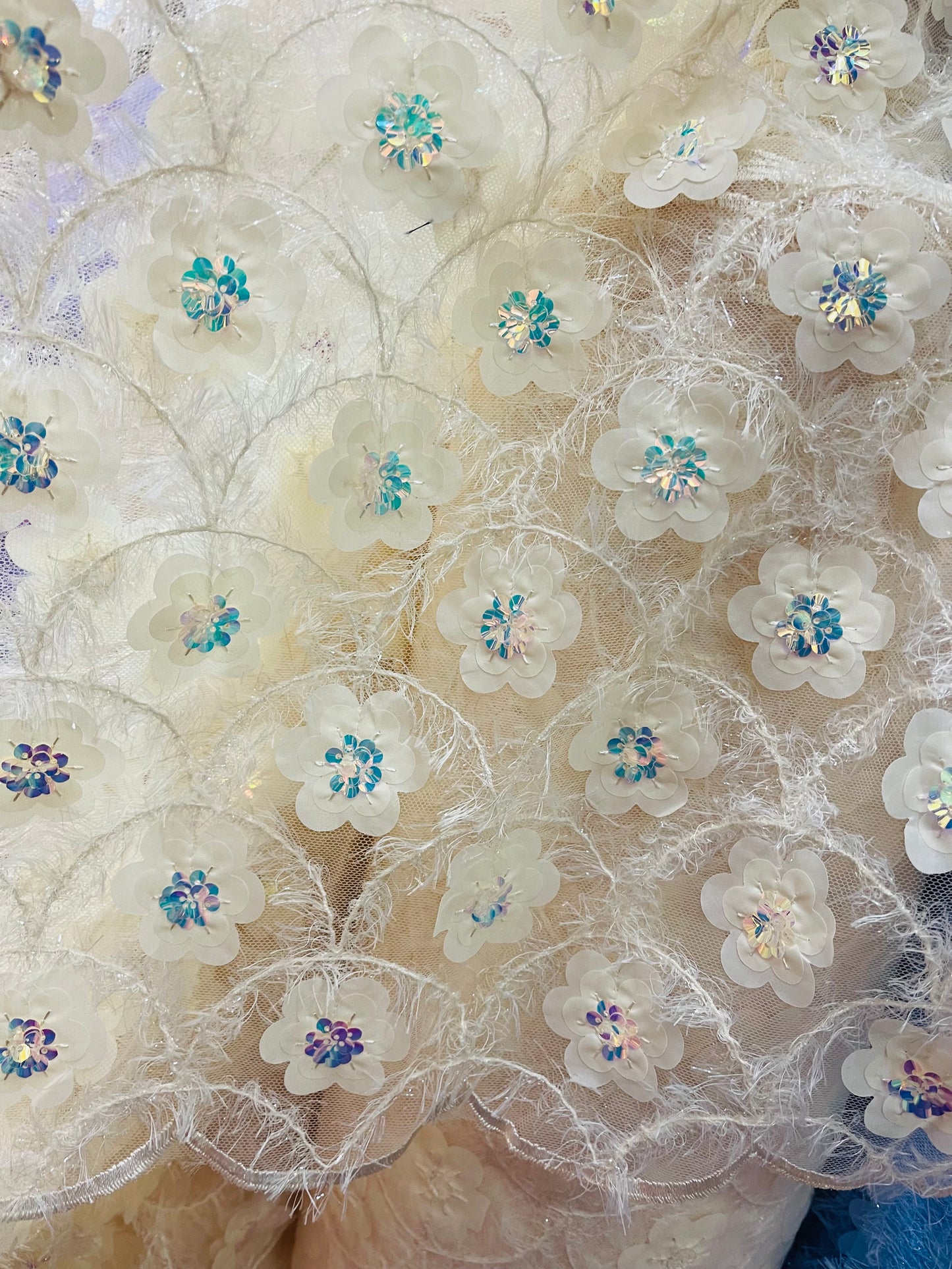 3D flower lace great for dress jacket pants skirt and much more made in Italy