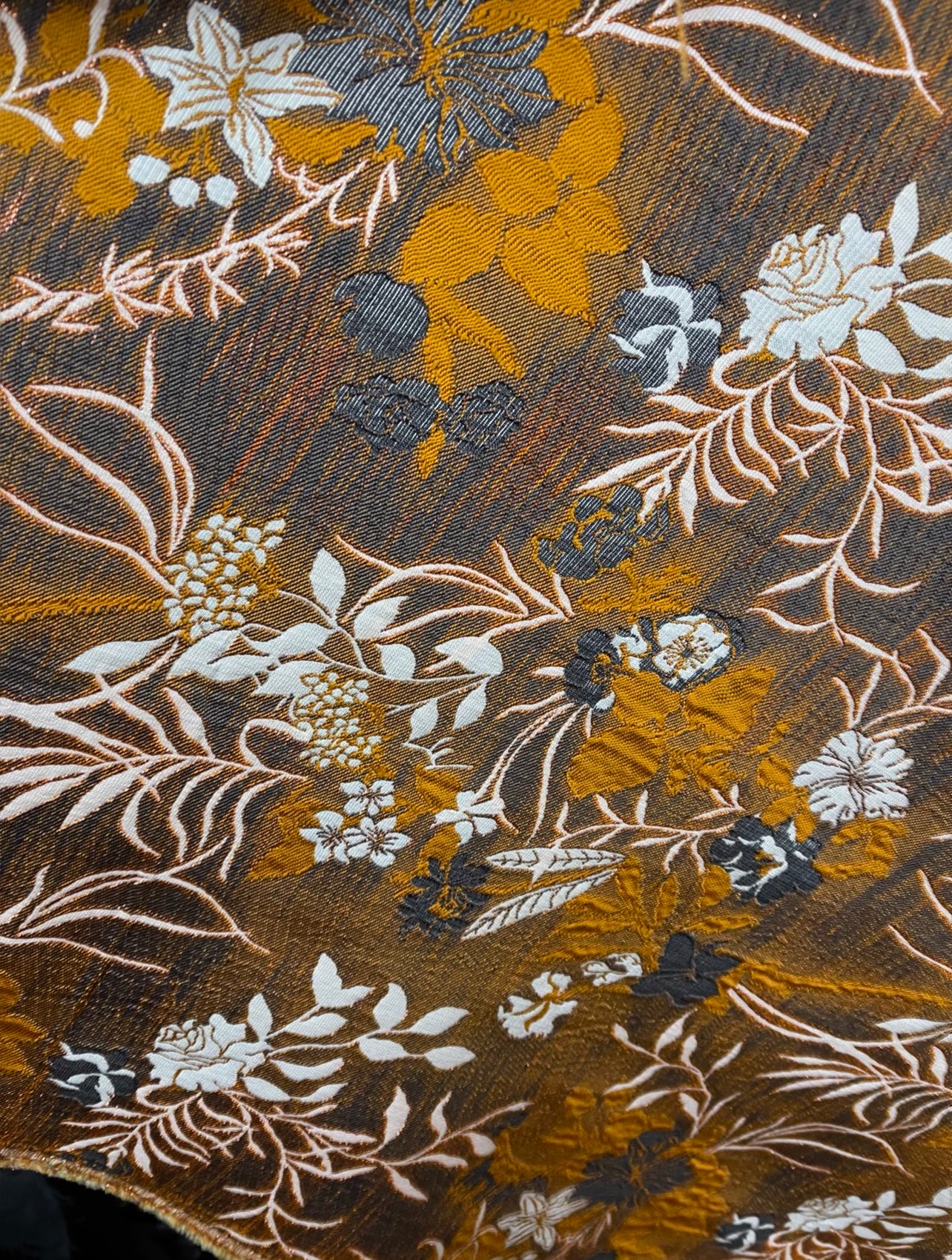 Designer luxury brocade dabble face champagne with copper design made in Italy