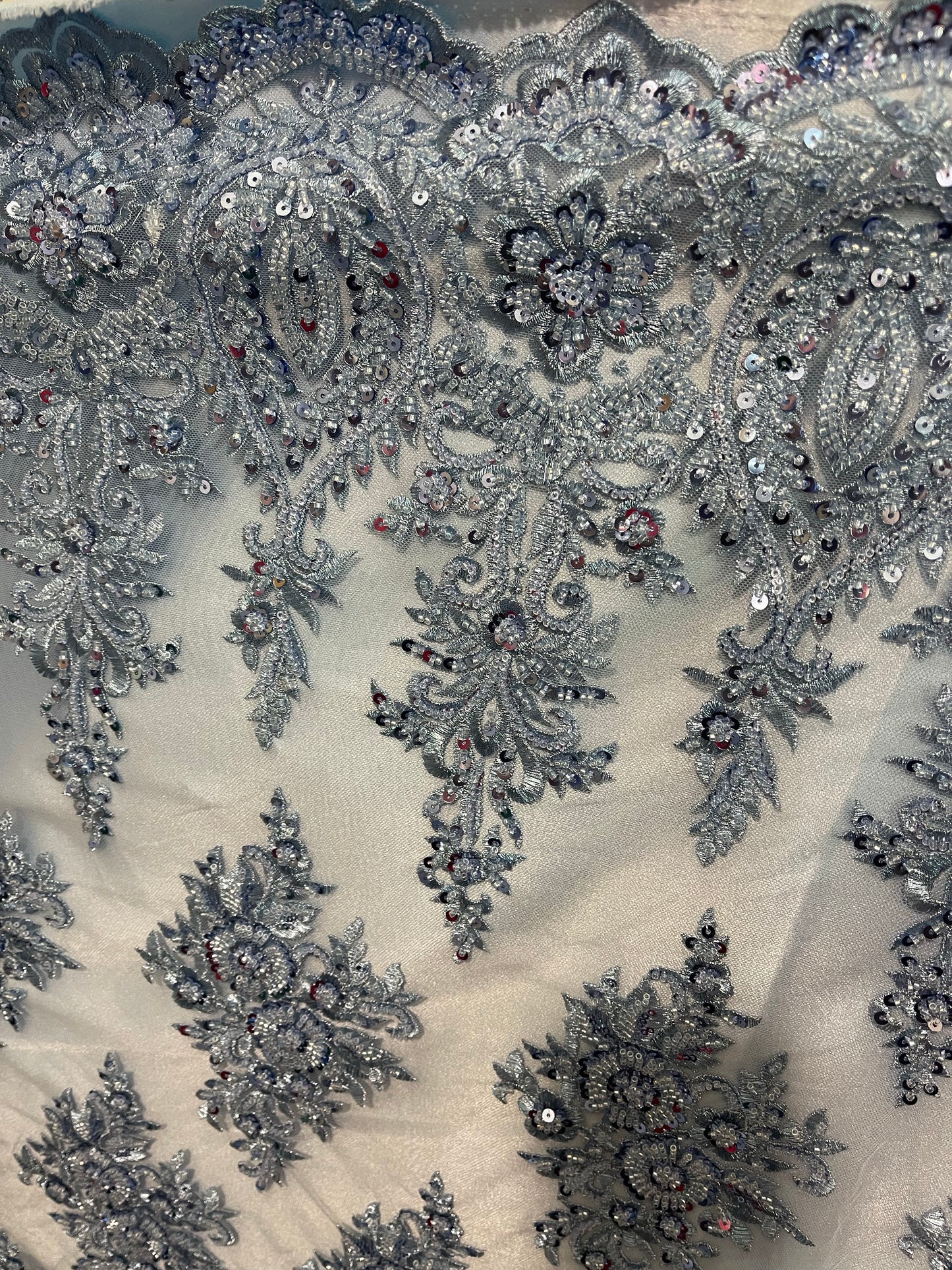 Designer beaded lace made in France