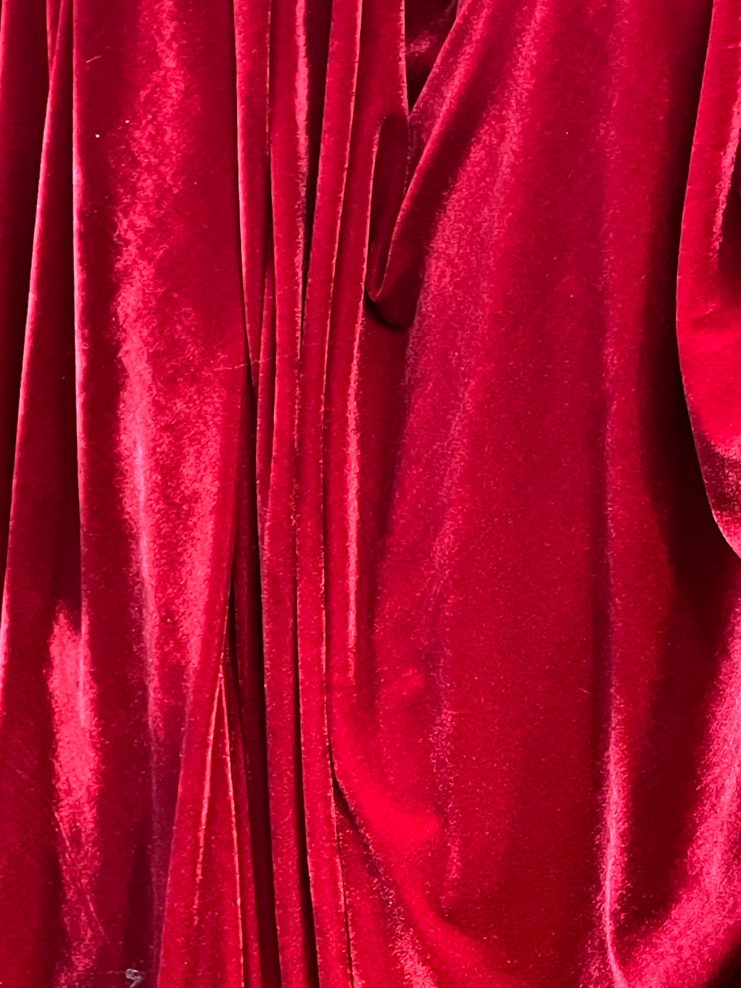 Designer red 4way stretch velvet