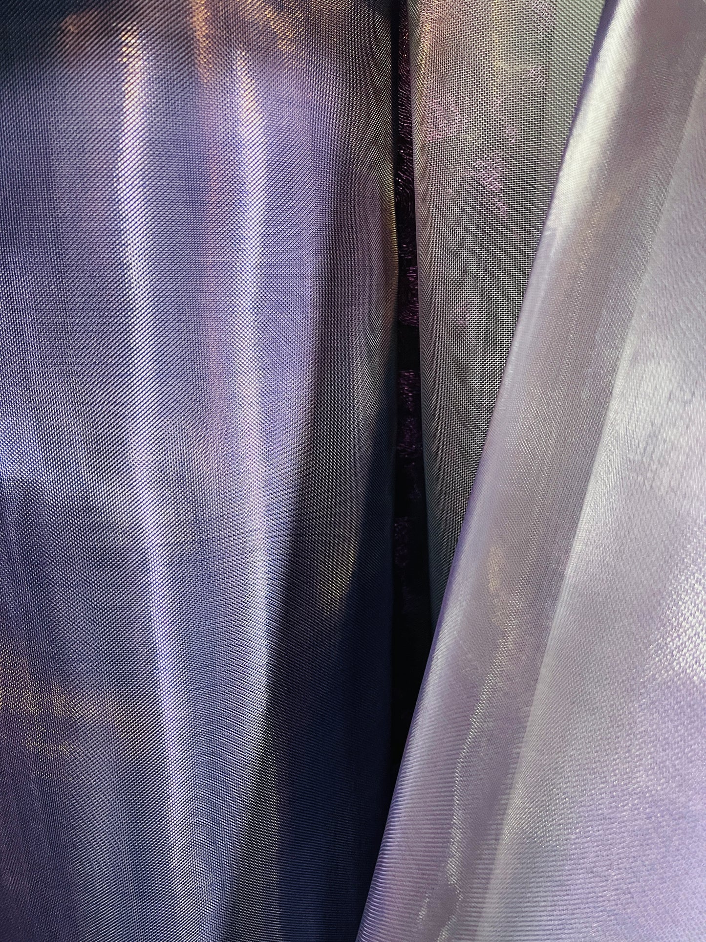 Designer metallic dabble face Horse hair organdy made in Italy