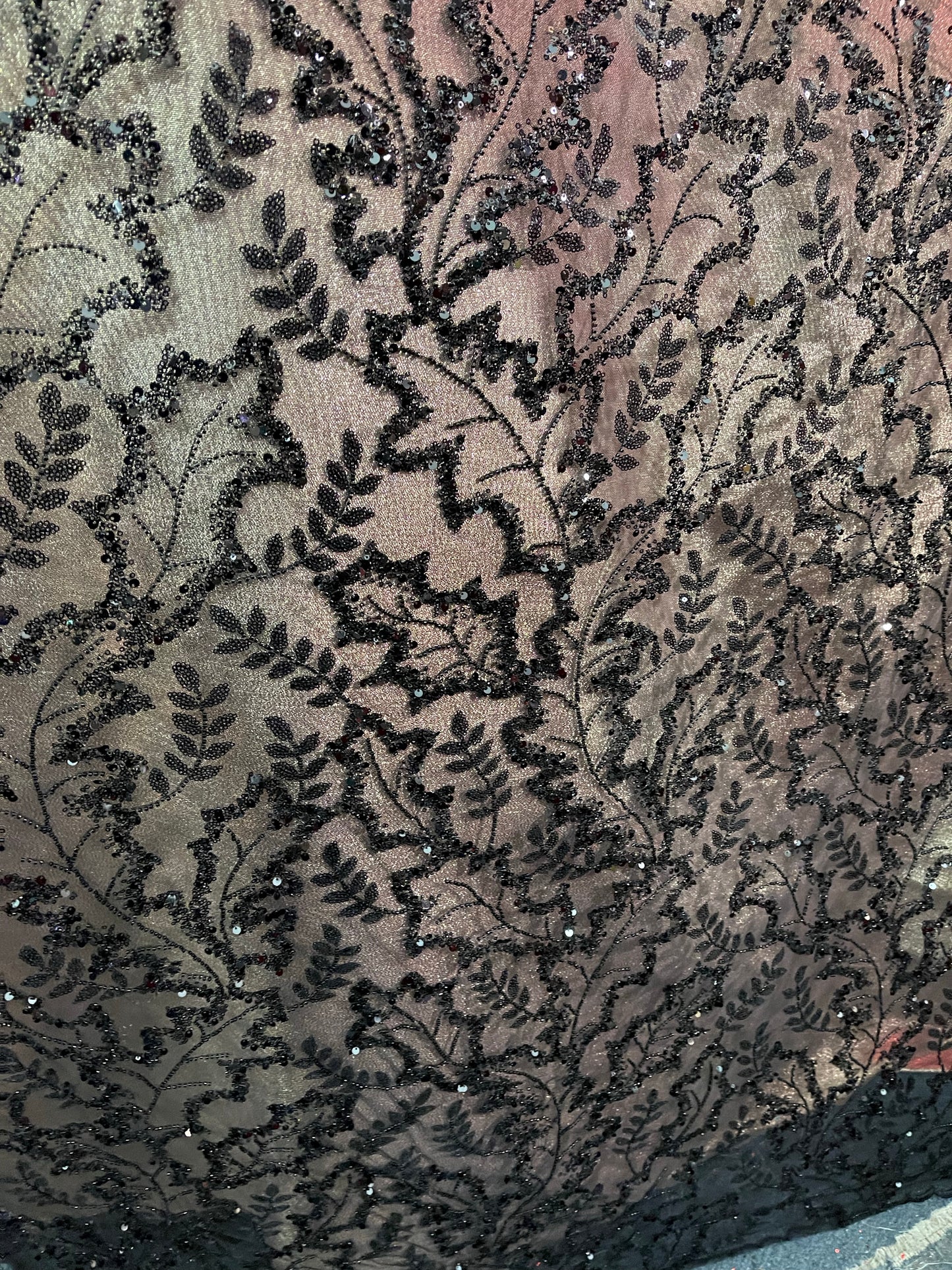 Designer black Beaded Lace