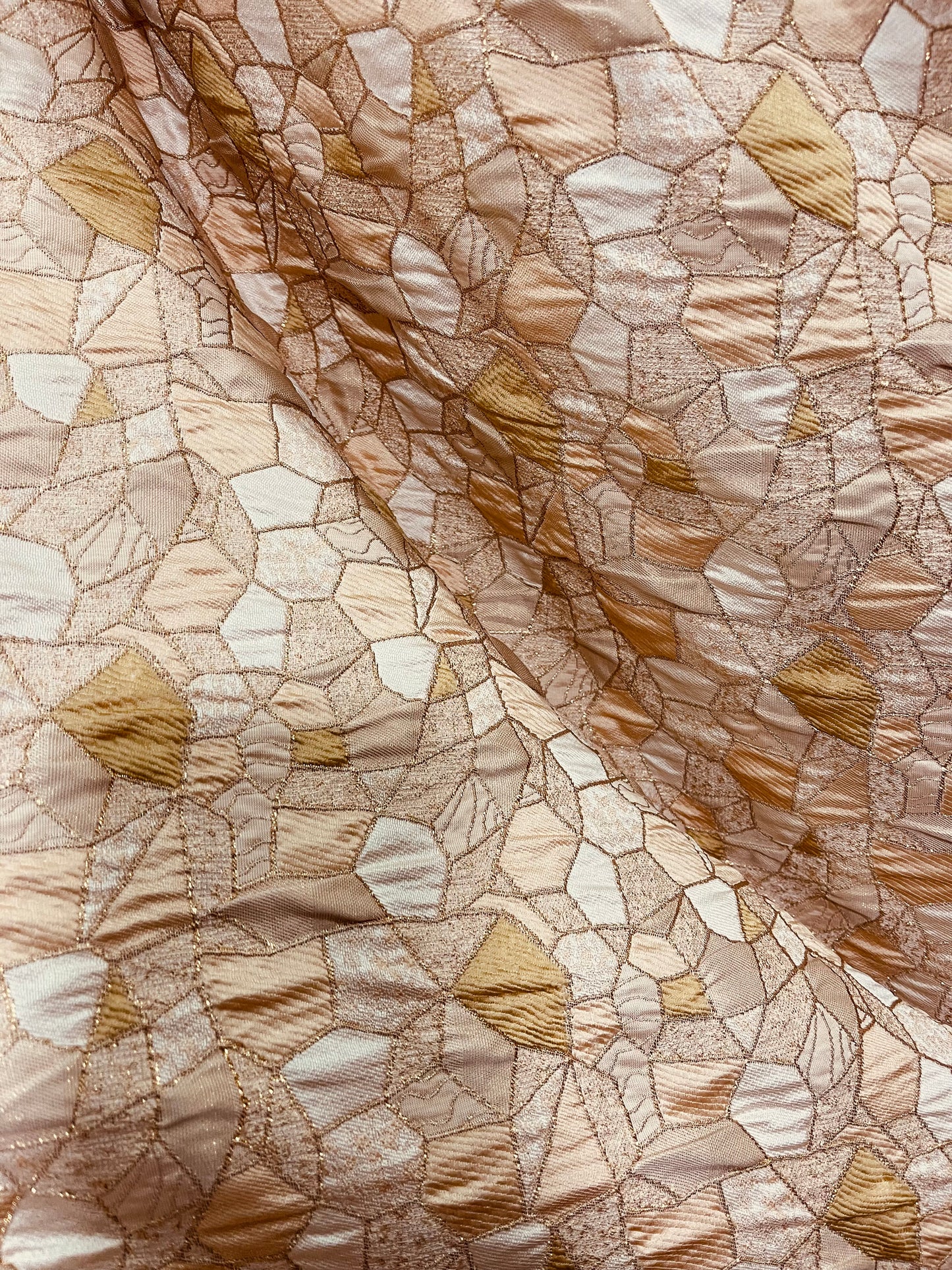 champagne Elegant designer abstract Brocade great for dress jacket pants skirt and much more made in Italy