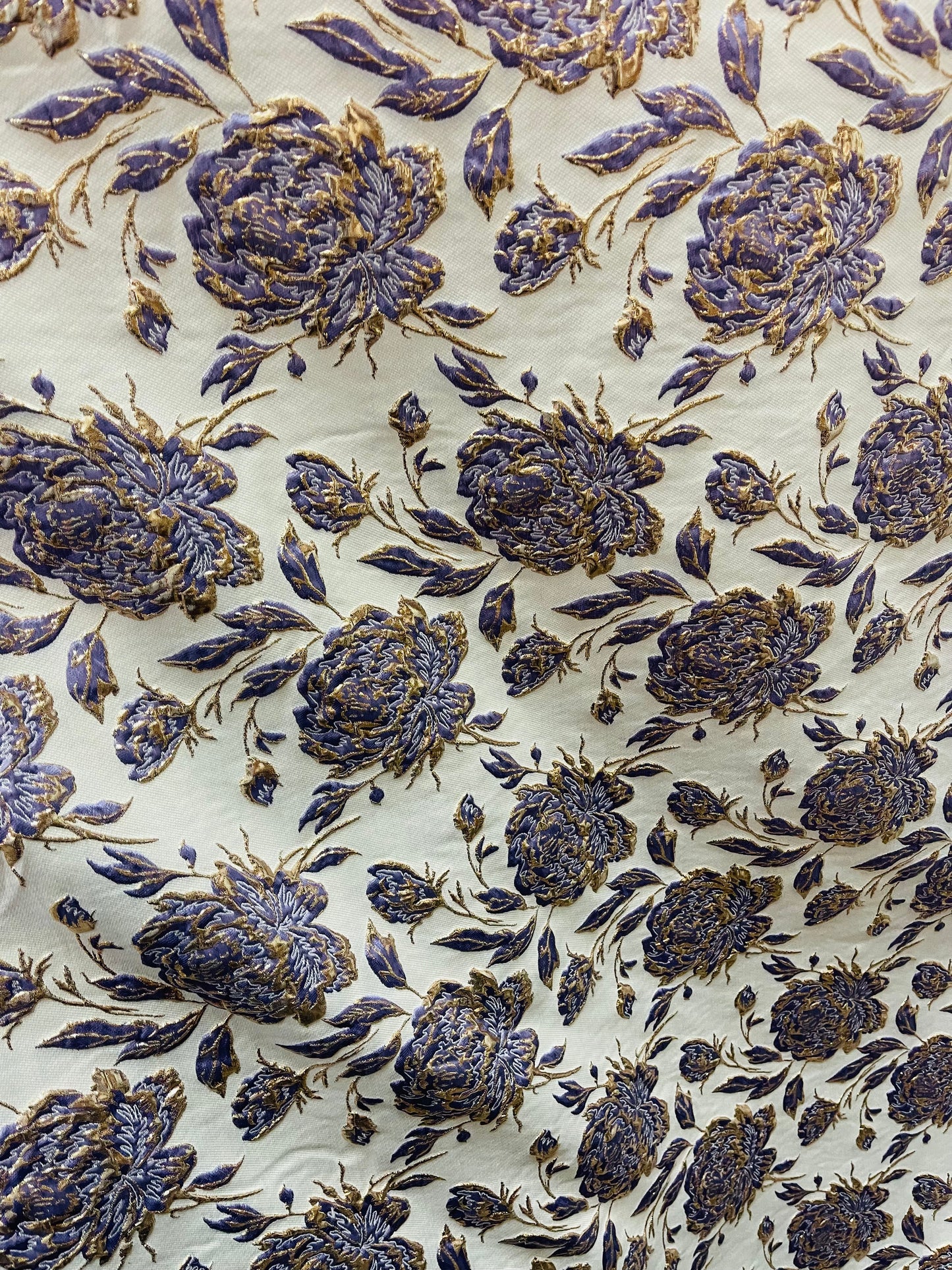 Designer metallic brocade mikado made in Italy