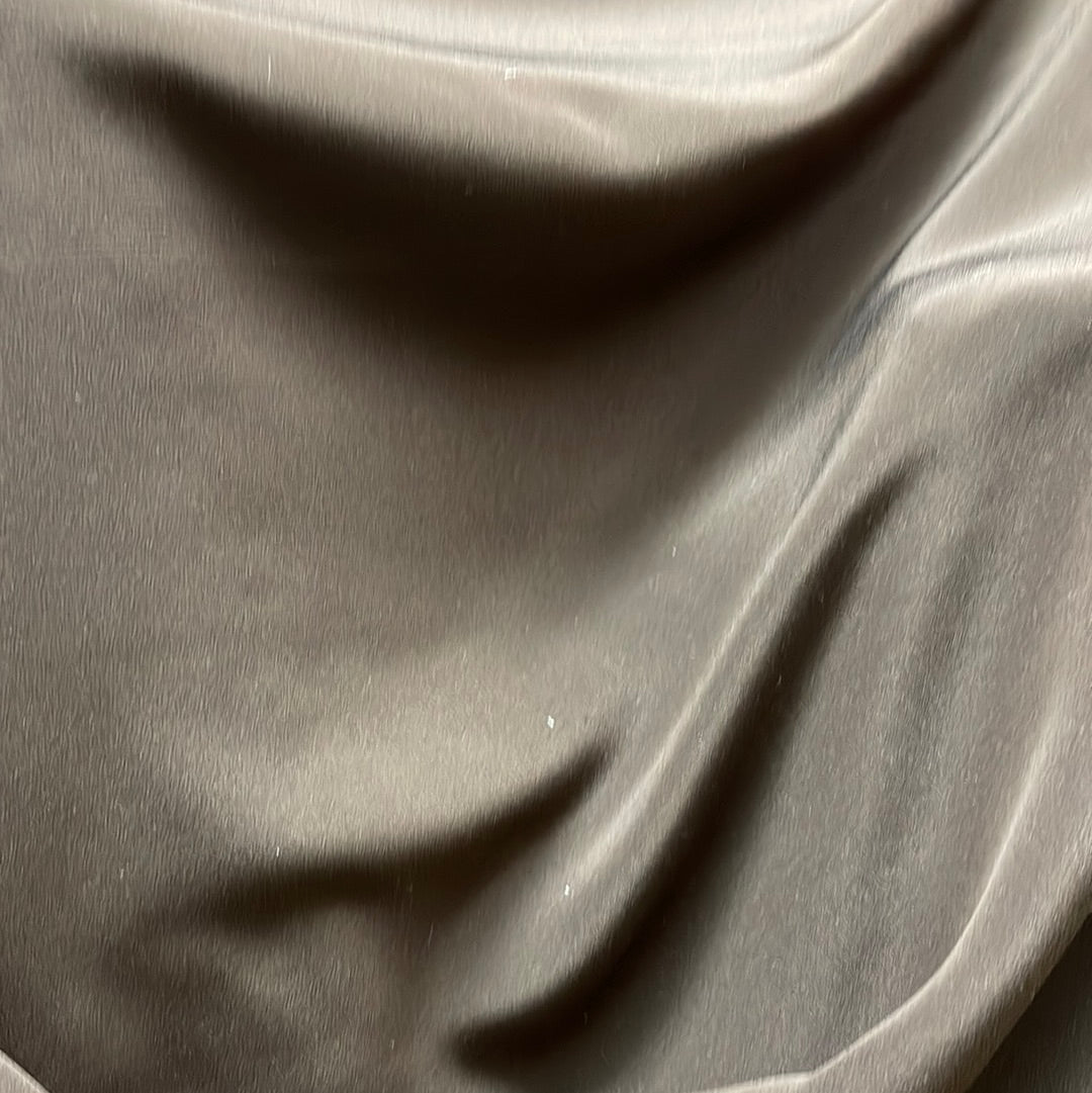 Brown 100% silk carep de chine made in Italy