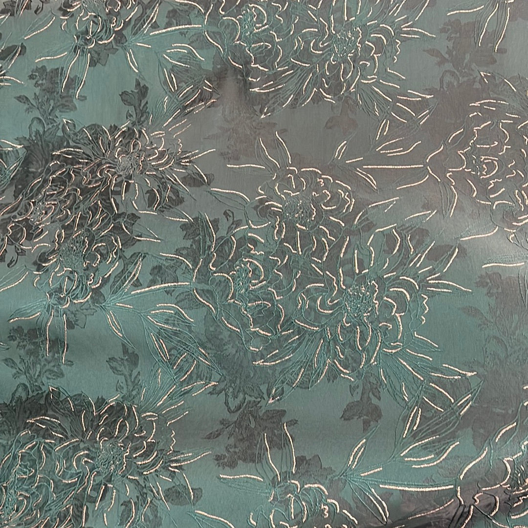 Designer metallic brocade mikado made in Italy