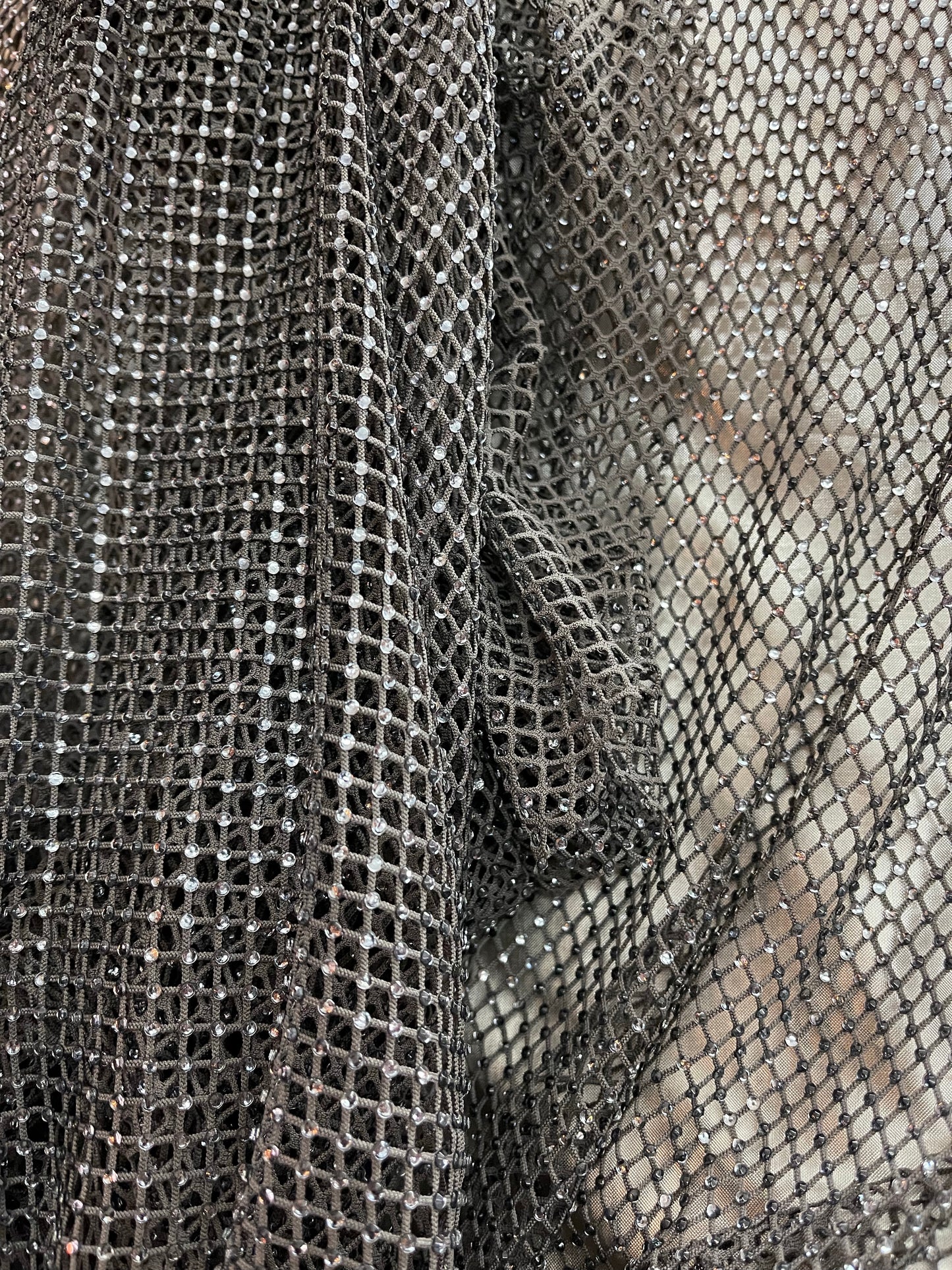 Gray Swarovski stone lace great for dress jacket pants and much more