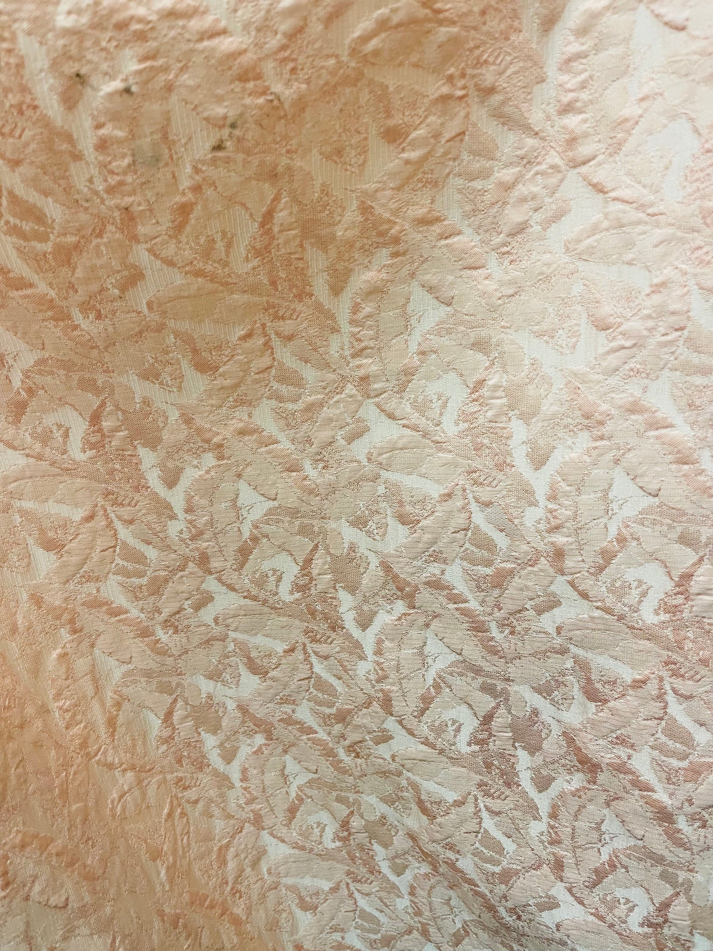 Peach Elegant designer mikado Floral Brocade great for dress jacket pants skirt and much more made in Italy