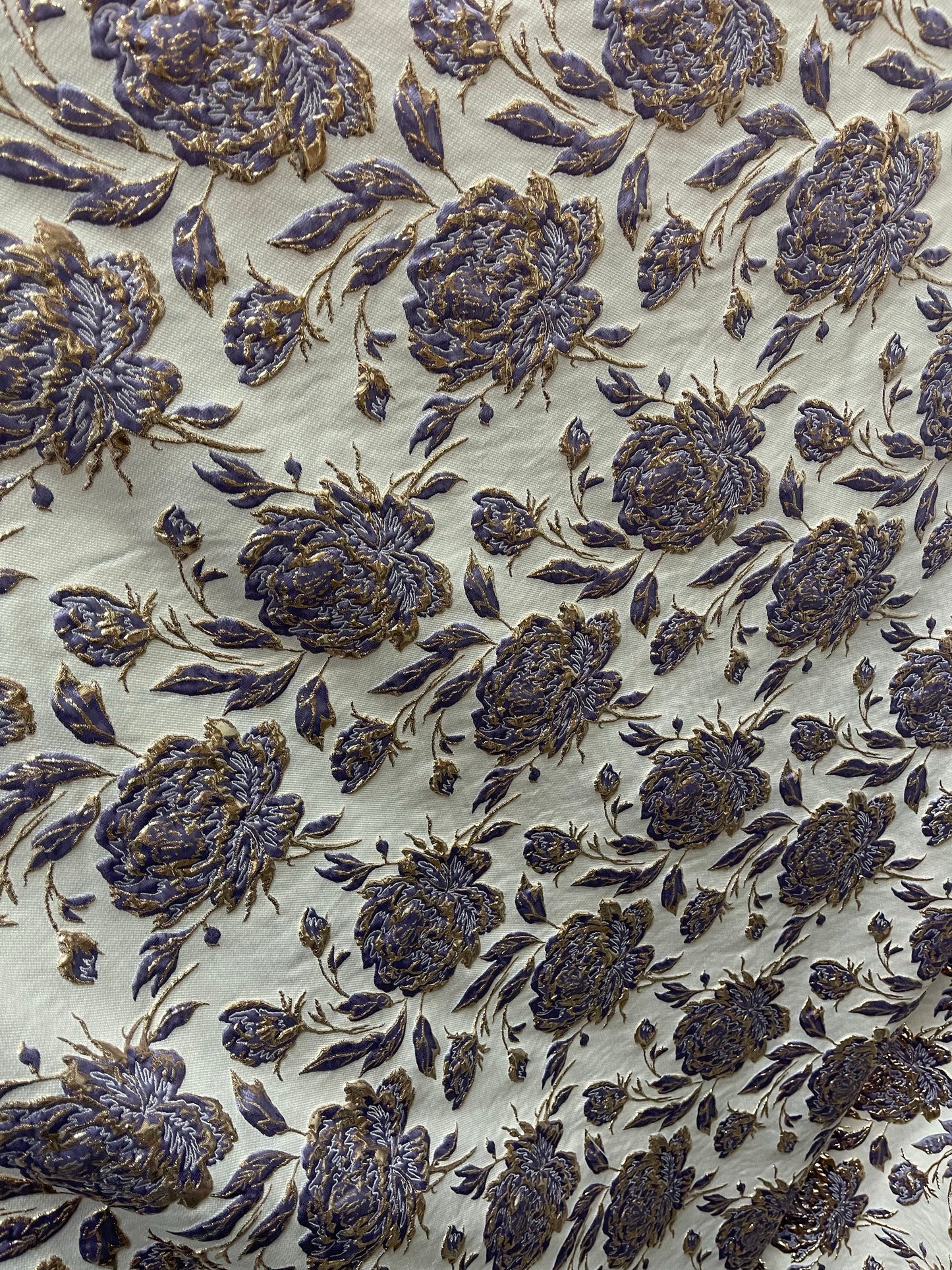 Designer metallic brocade mikado made in Italy