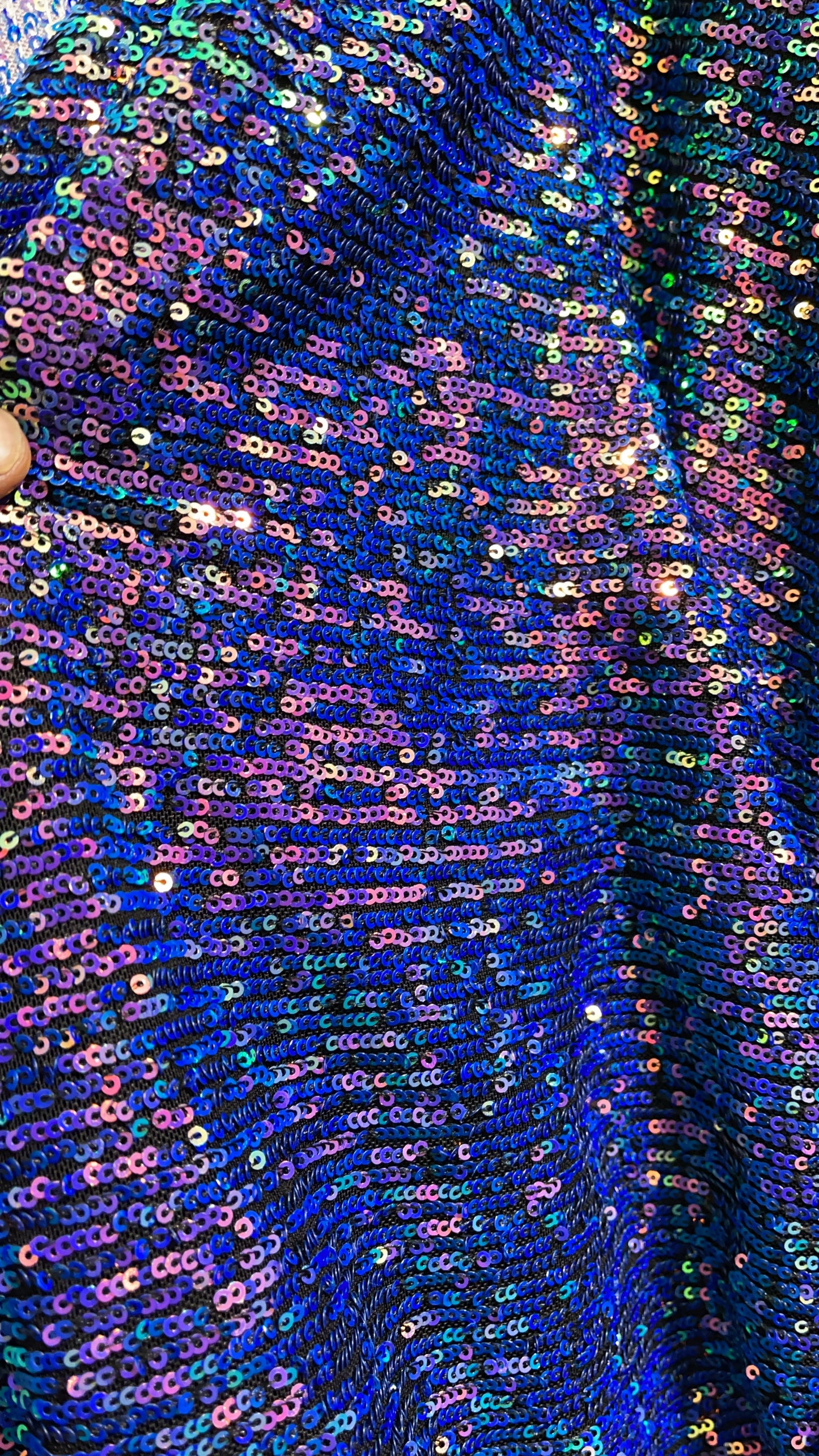 Designer 4way stretch mermaid rainbow sequins lace