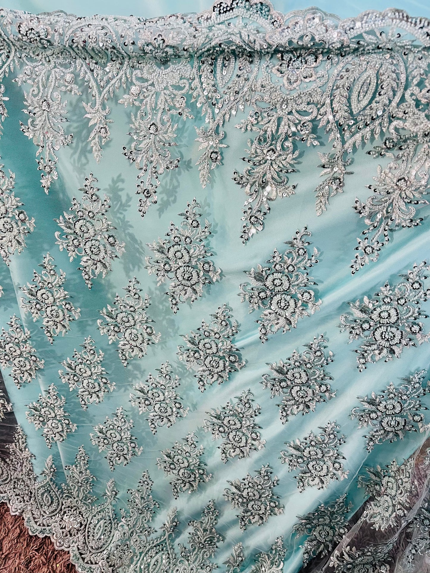 Designer beaded lace made in France