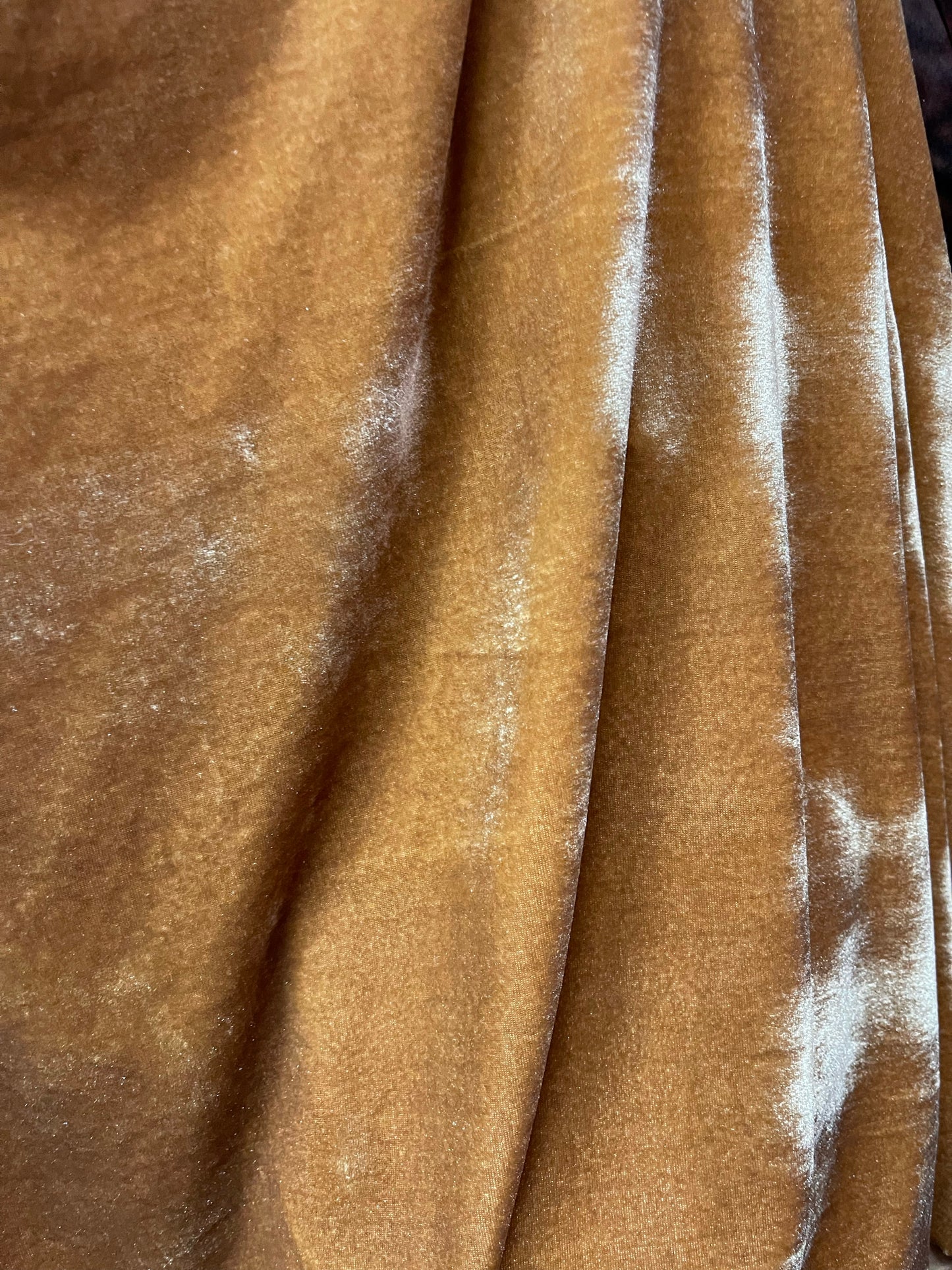 Designer gold 4way stretch velvet