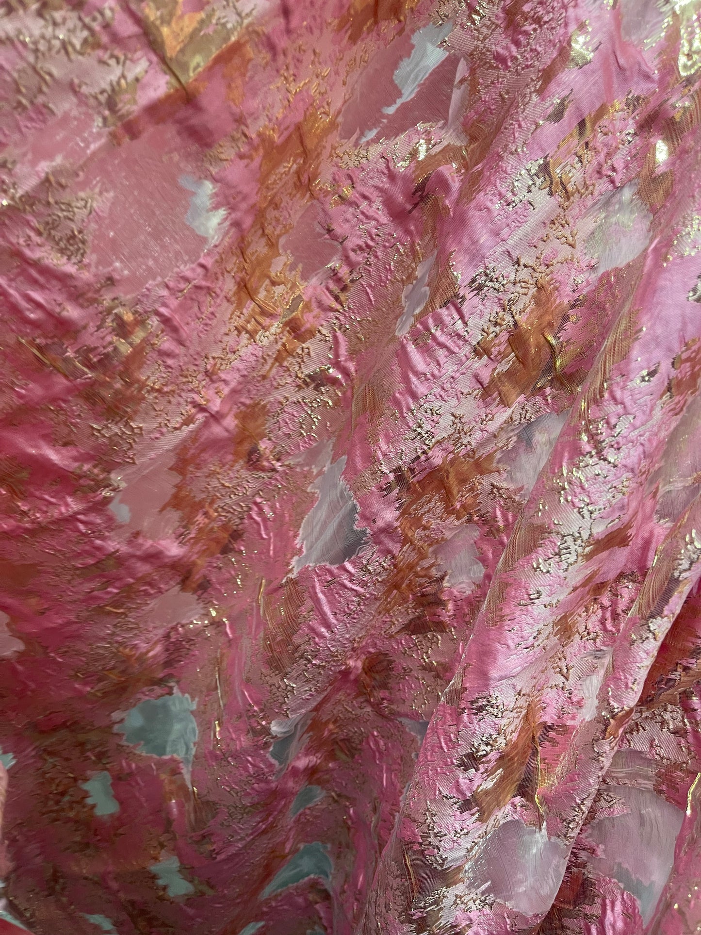 Designer metallic organza brocade great for dress skirt pants shirt table cover made in Italy