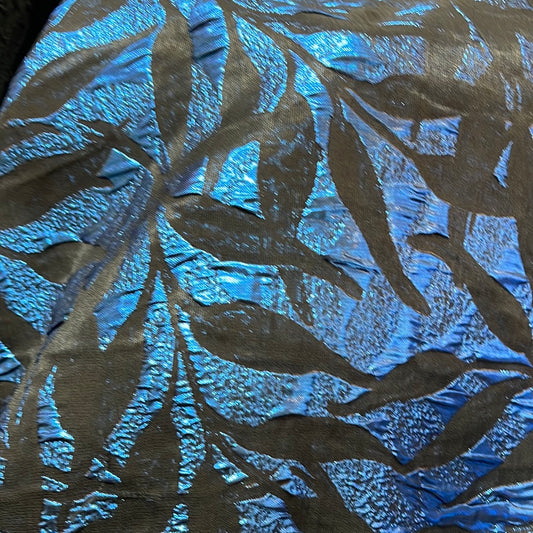 Designer luxury brocade copper with royal blue design made in Italy