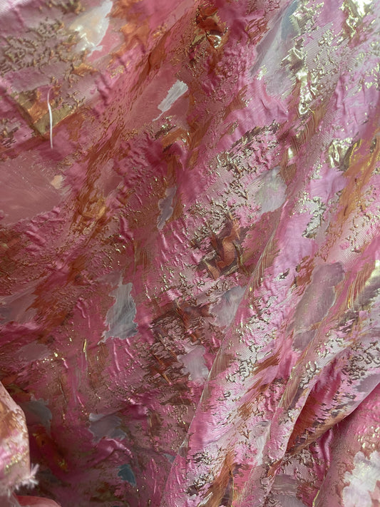 Designer metallic organza brocade great for dress skirt pants shirt table cover made in Italy