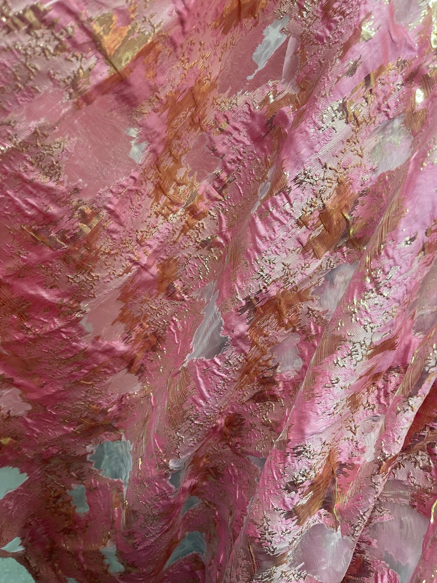 Designer metallic organza brocade great for dress skirt pants shirt table cover made in Italy