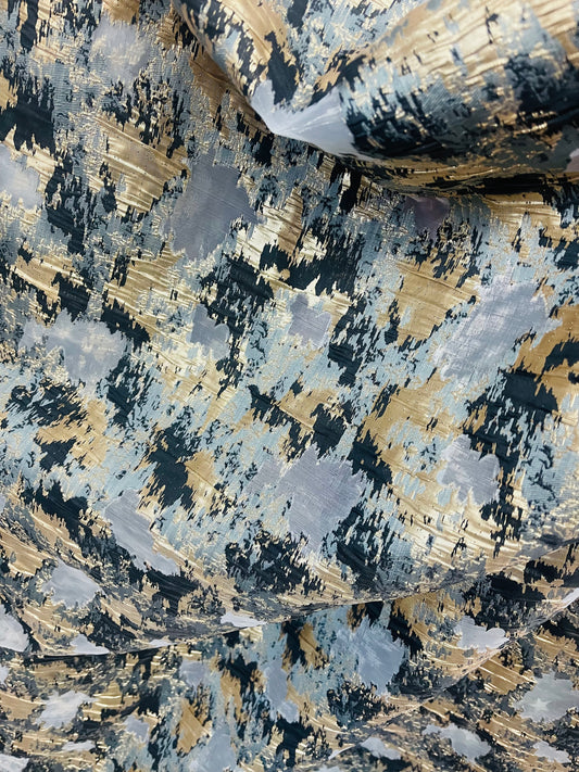 Designer metallic organza brocade great for dress skirt pants shirt table cover made in Italy