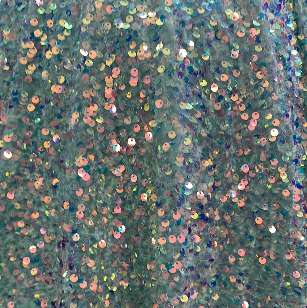 Tiffny blue iridescent ab 4way stretch velvet sequins velvet great for dress prom jackets pants skirt and much more
